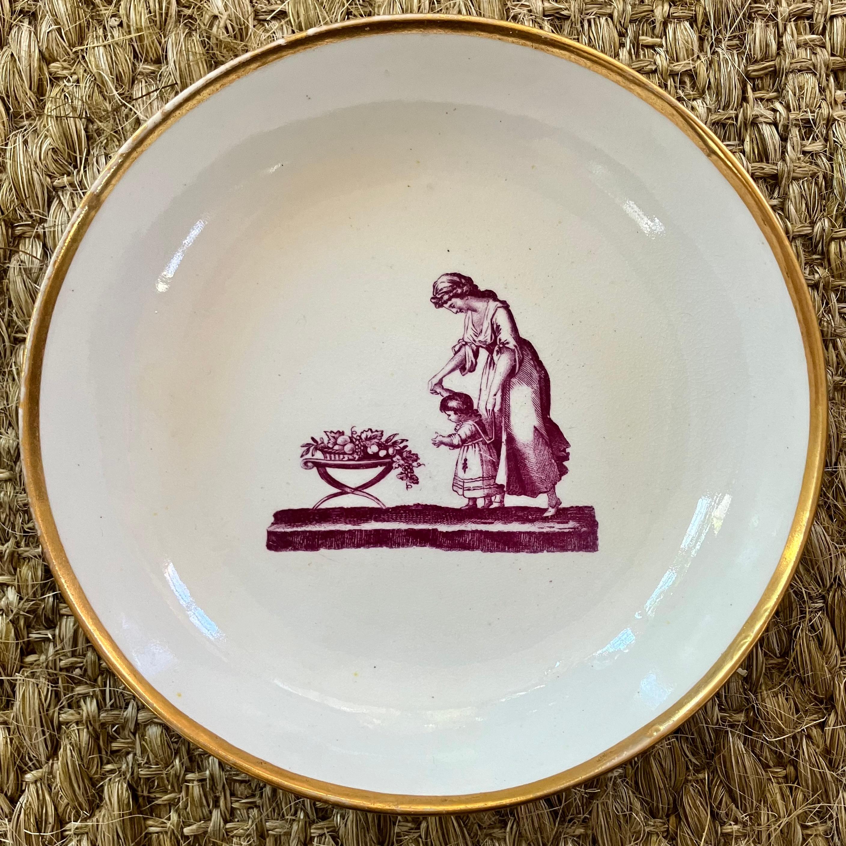 Set of Six Regency Porcelain Cake Plates In Good Condition For Sale In New York, NY