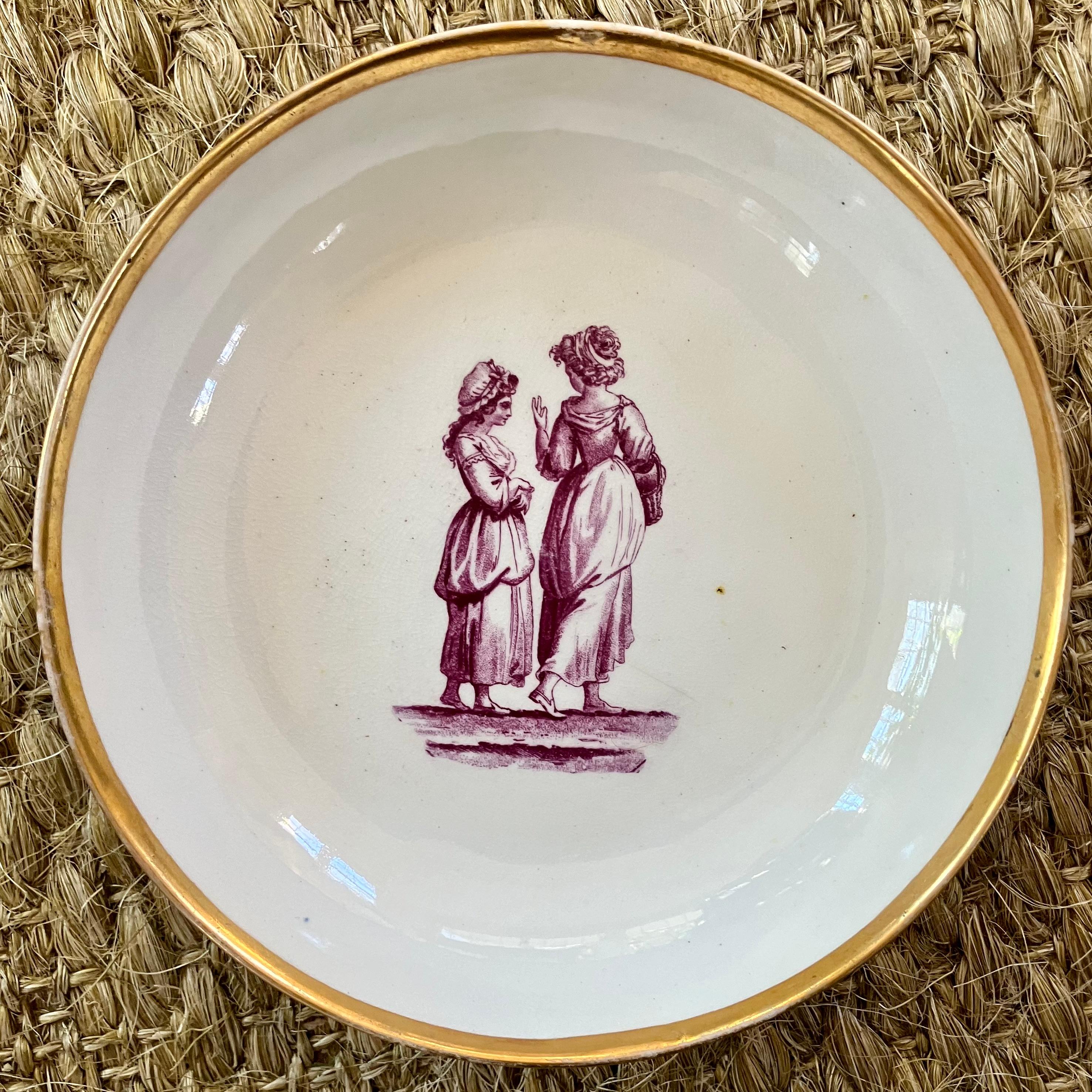 Set of Six Regency Porcelain Cake Plates For Sale 1