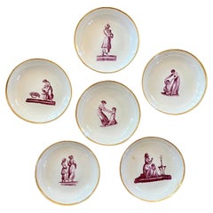Juego de seis platos de porcelana para tartas Regency