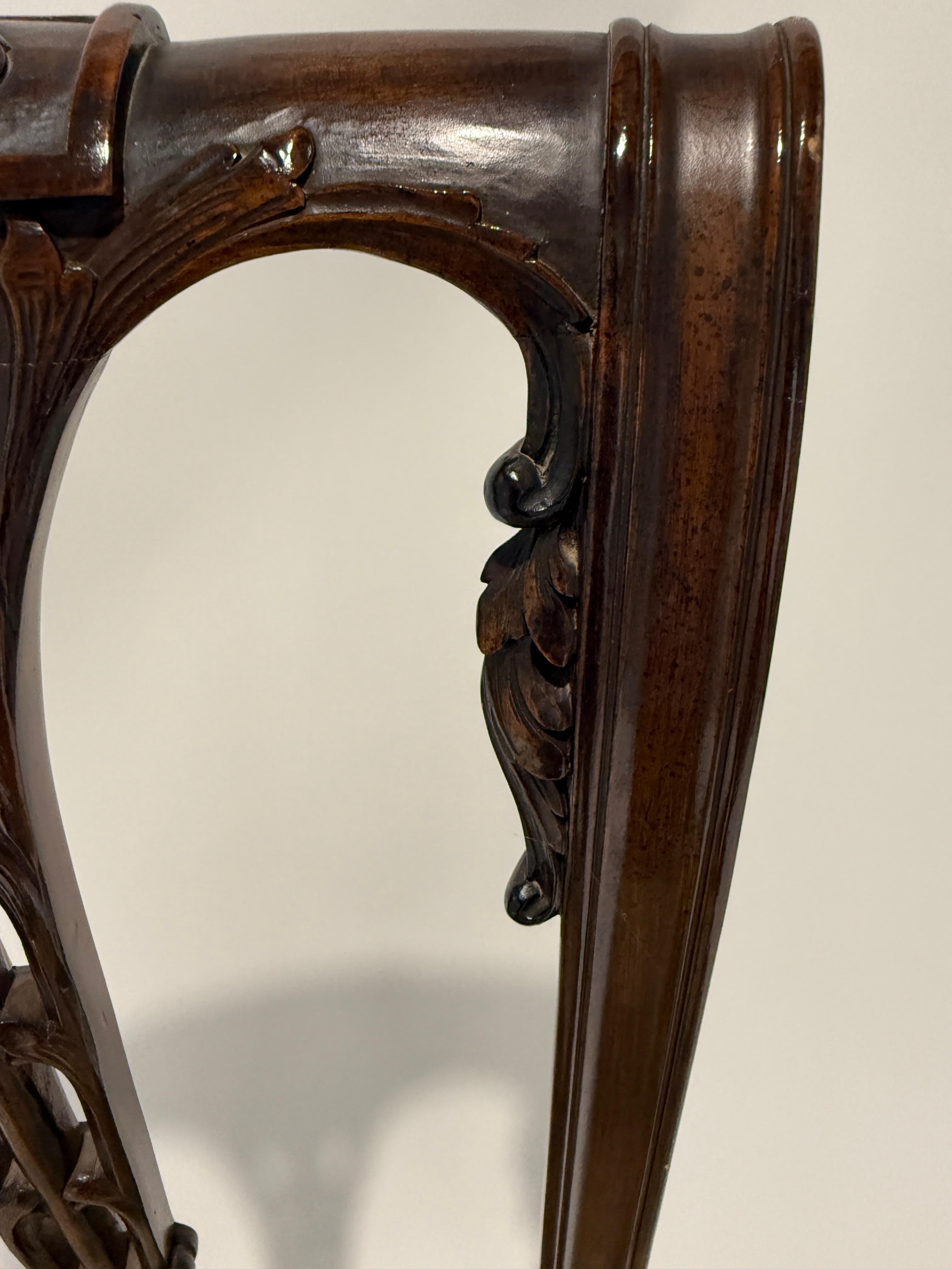 Set Of Six Regency Style Carved Dining Chairs For Sale 3