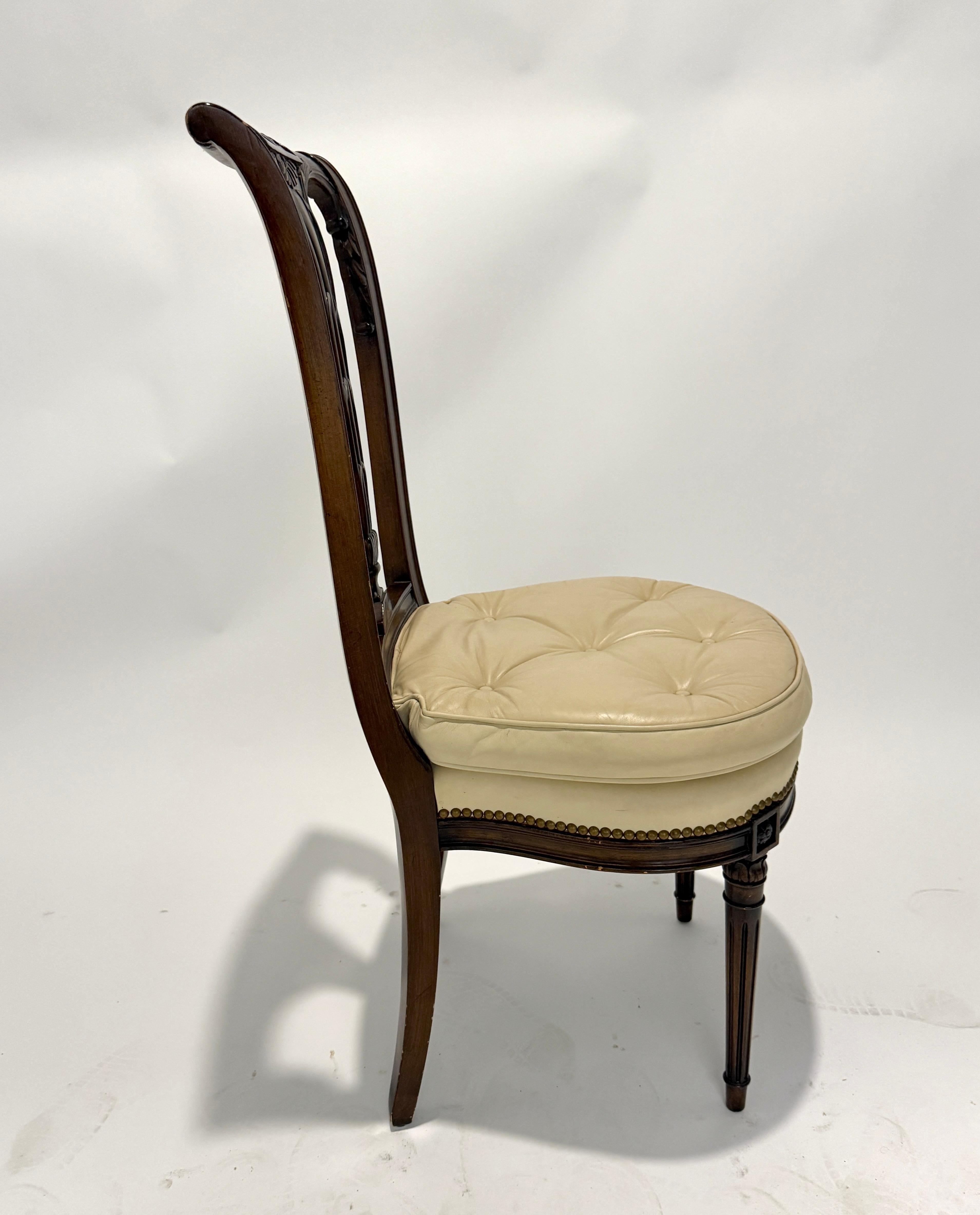 Hand-Carved Set Of Six Regency Style Carved Dining Chairs For Sale