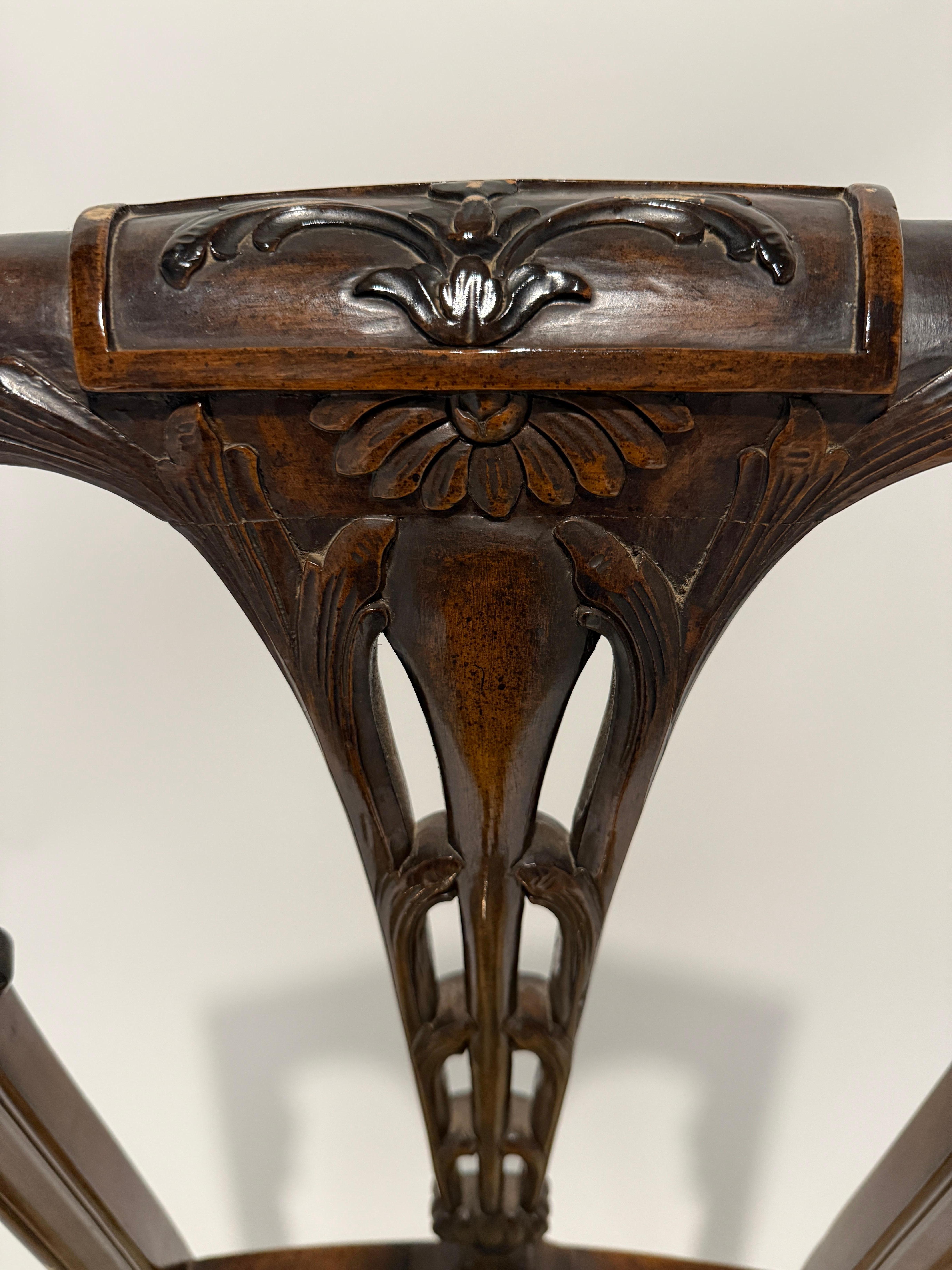 Set Of Six Regency Style Carved Dining Chairs For Sale 1