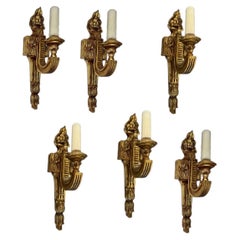 Set of Six Regency-Style Giltwood Wall Sconces, by Panache for Michael Taylor