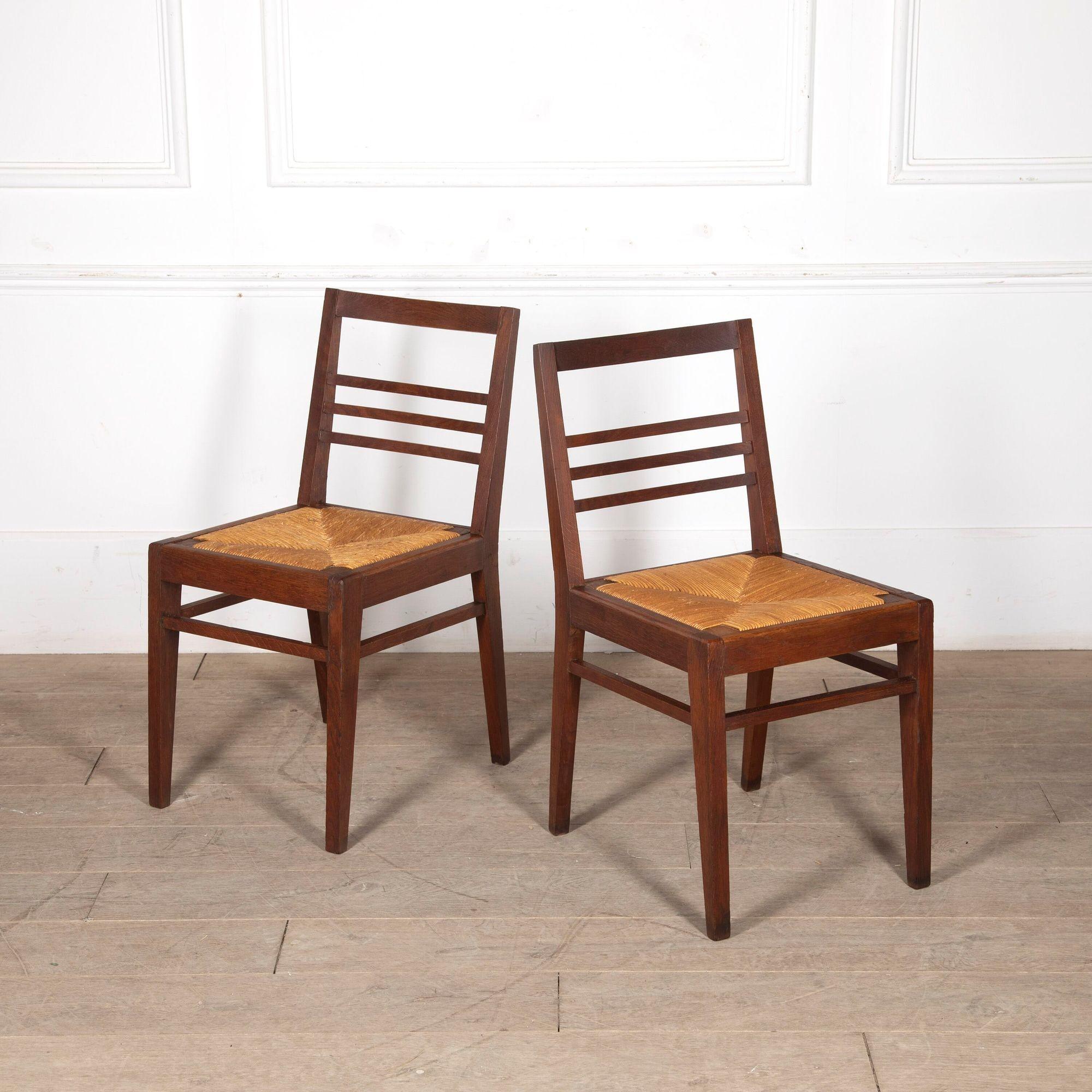 20th Century Set of Six René Gabriel Dining Chairs For Sale