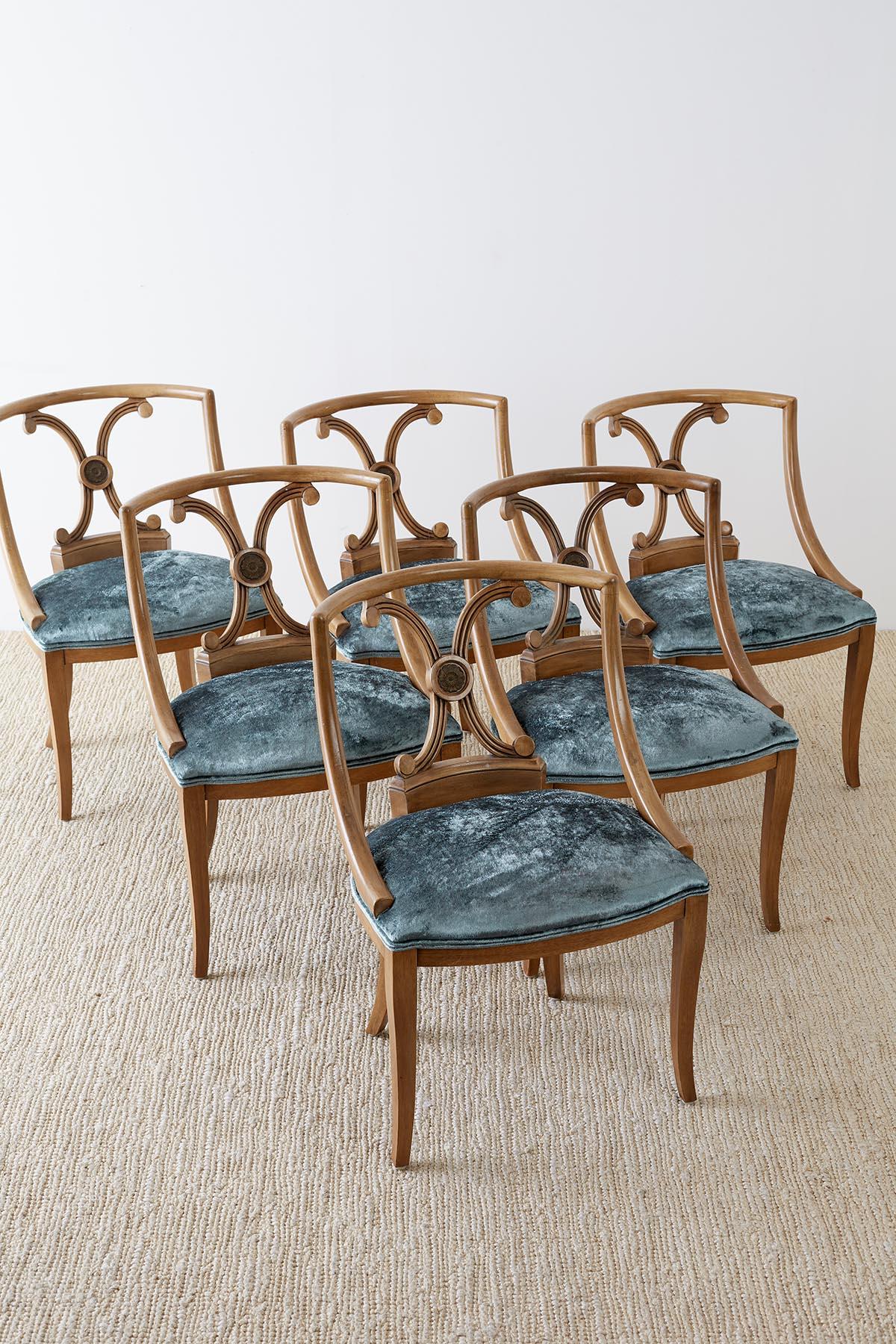 American Set of Six Renzo Rutili Neoclassical Dining Chairs