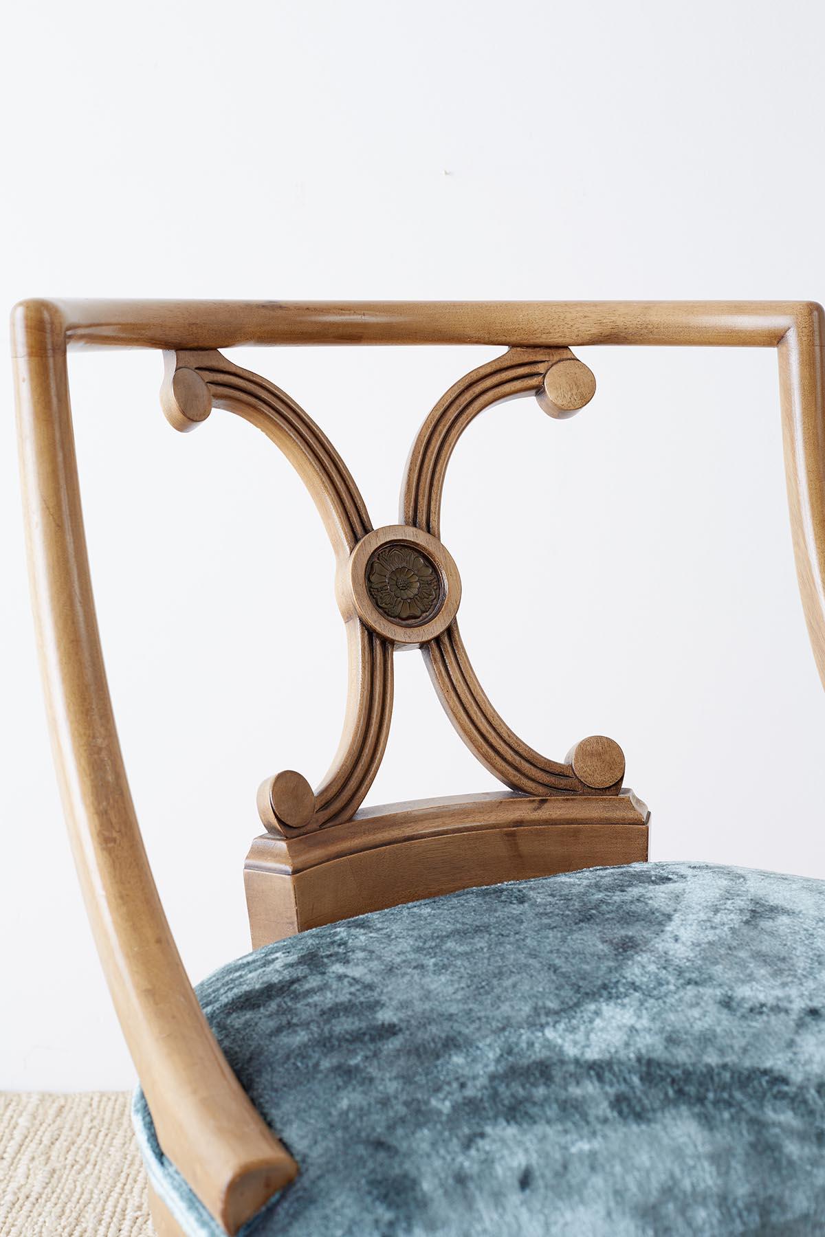 Set of Six Renzo Rutili Neoclassical Dining Chairs 1