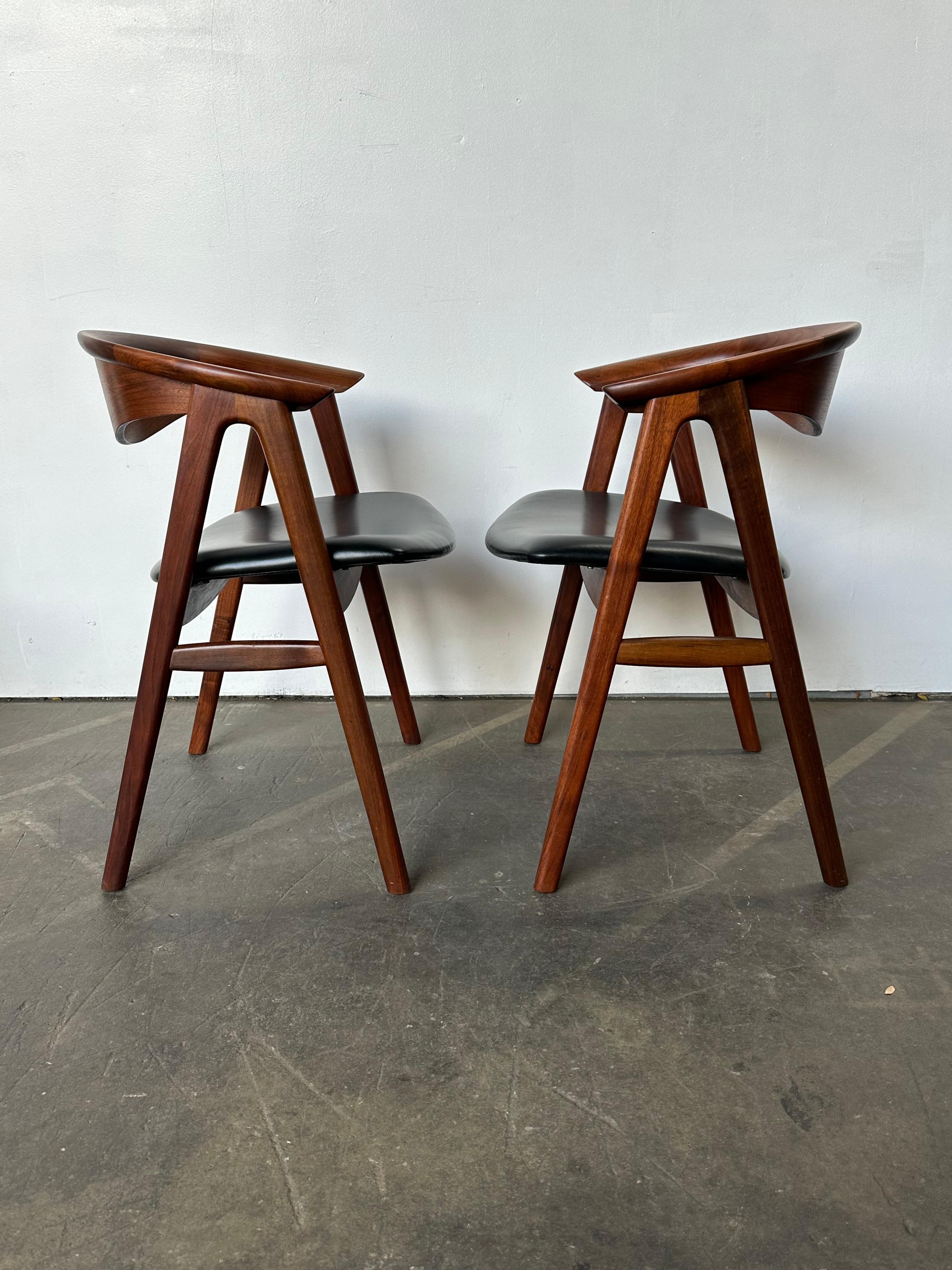 Set di sei sedie da pranzo in teak danese restaurate Compass DUX di Erik Kirkegaard in vendita 5