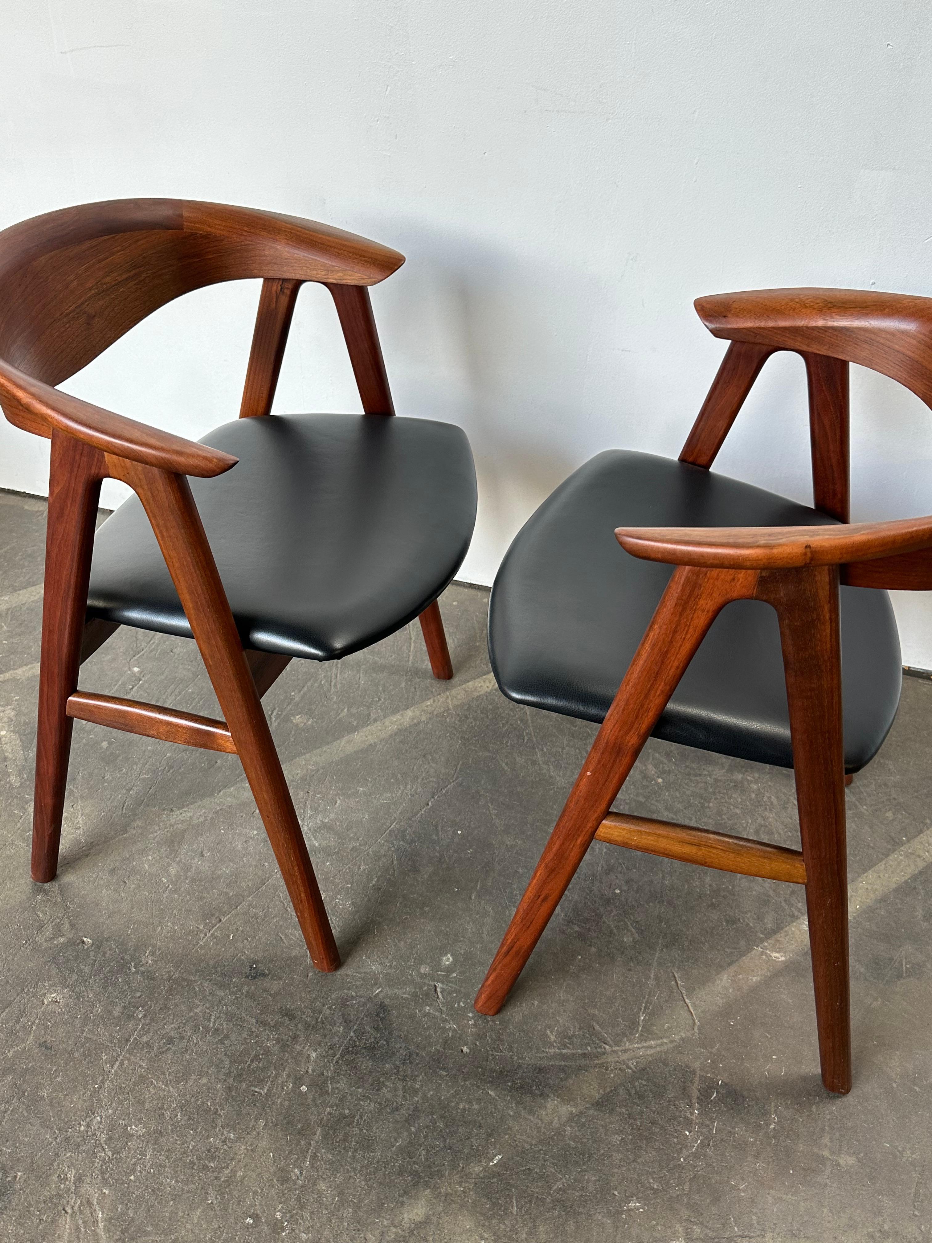 Set di sei sedie da pranzo in teak danese restaurate Compass DUX di Erik Kirkegaard in vendita 6