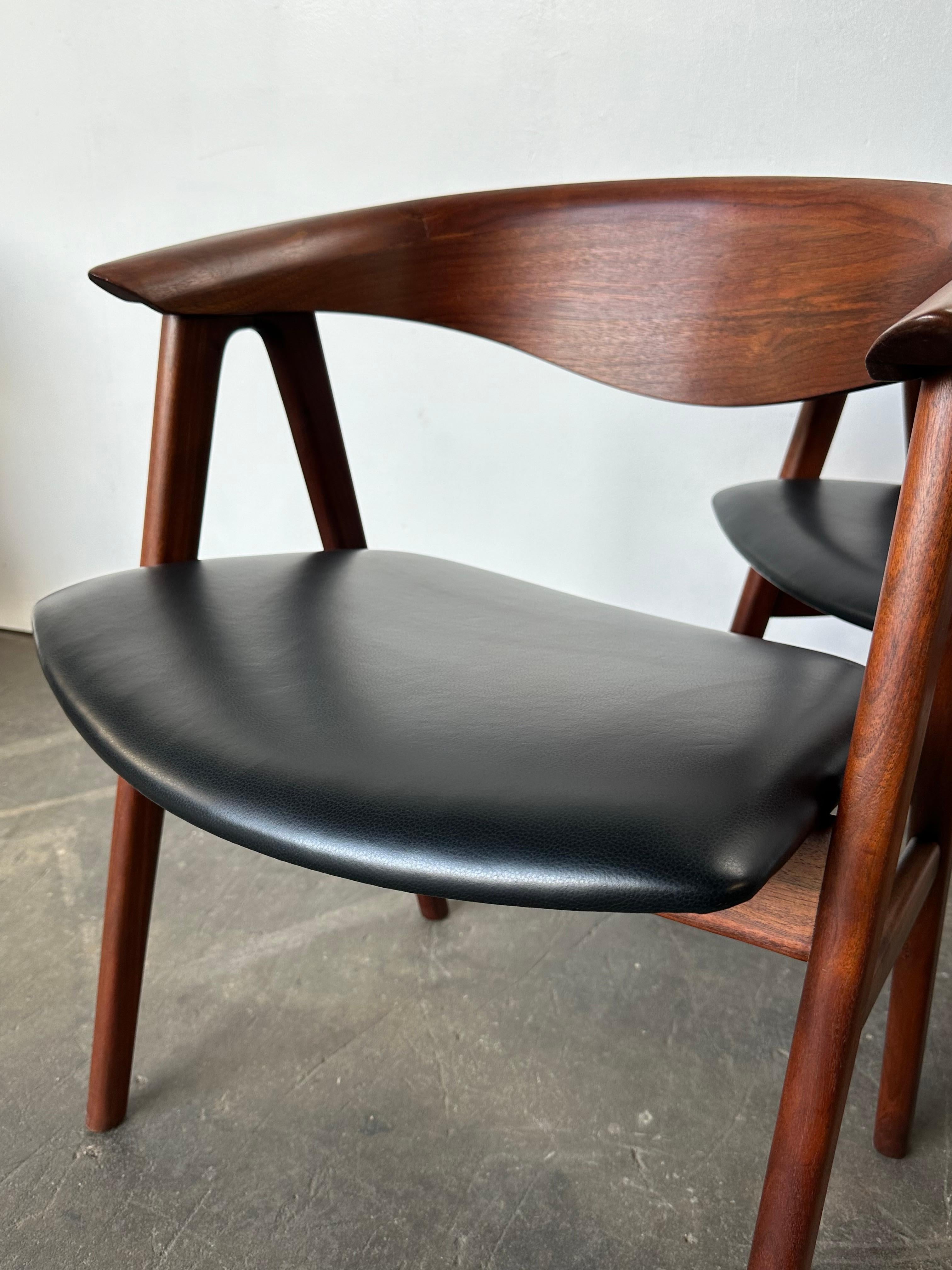 Set di sei sedie da pranzo in teak danese restaurate Compass DUX di Erik Kirkegaard In condizioni buone in vendita a Brooklyn, NY