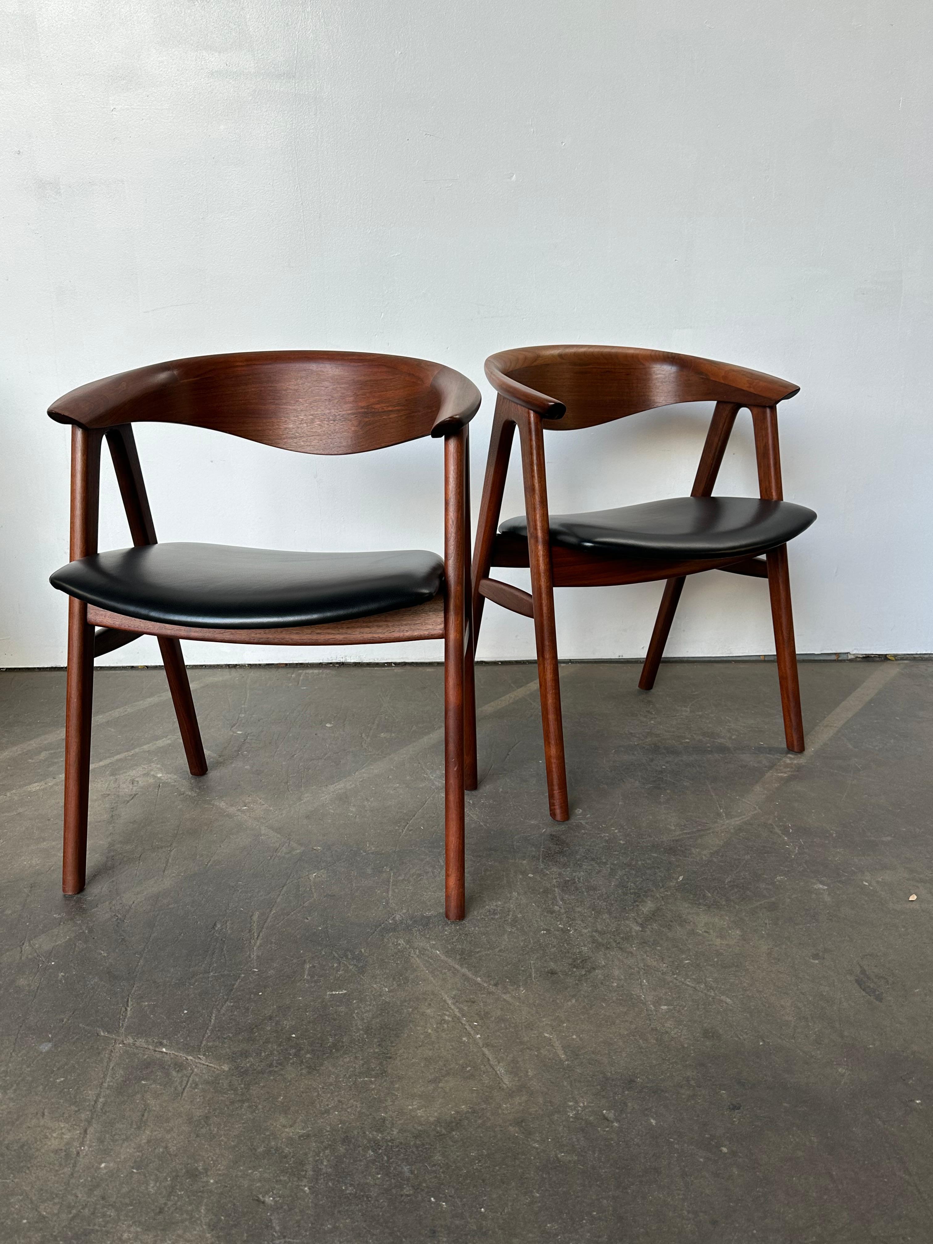 Set di sei sedie da pranzo in teak danese restaurate Compass DUX di Erik Kirkegaard in vendita 1