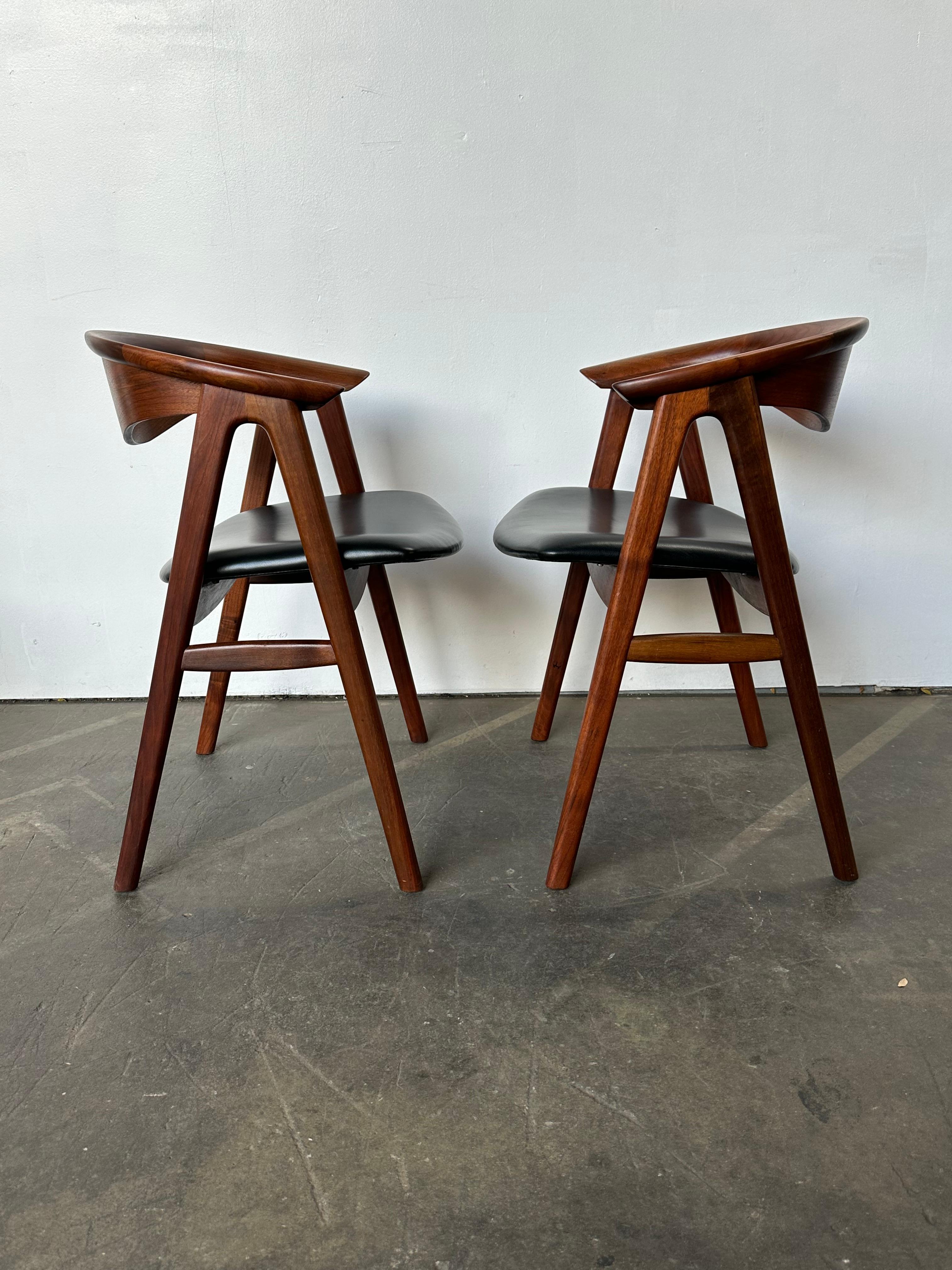 Set di sei sedie da pranzo in teak danese restaurate Compass DUX di Erik Kirkegaard in vendita 2