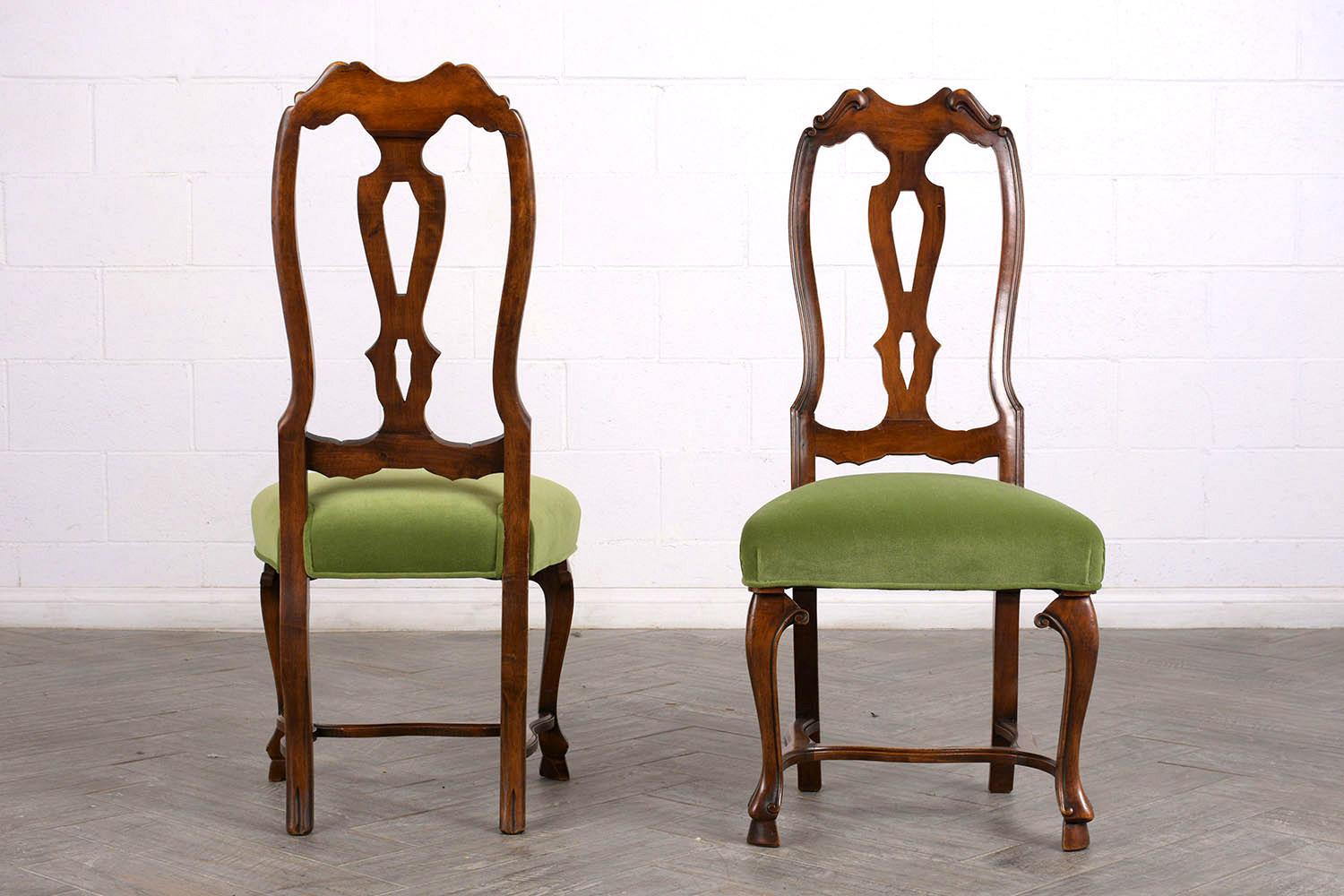 Early 20th Century Set of Six Restored English Regency Style Dining Chairs