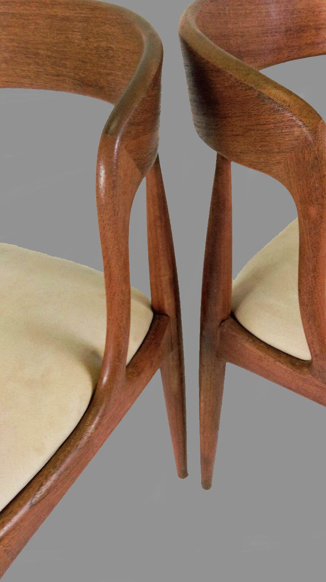 Mid-20th Century Set of Six Restored Johannes Andersen Dining Chairs in Teak Custom Upholstery