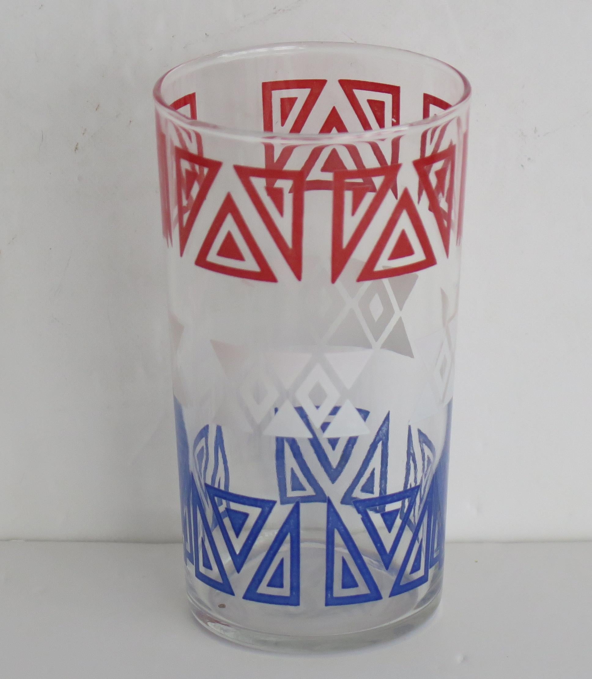 Mid-Century Modern Ensemble de six gobelets en verre rétro, vers les années 1950 en vente