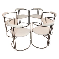 Set of Six Reupholstered Dining Chairs from Belgo Chrom