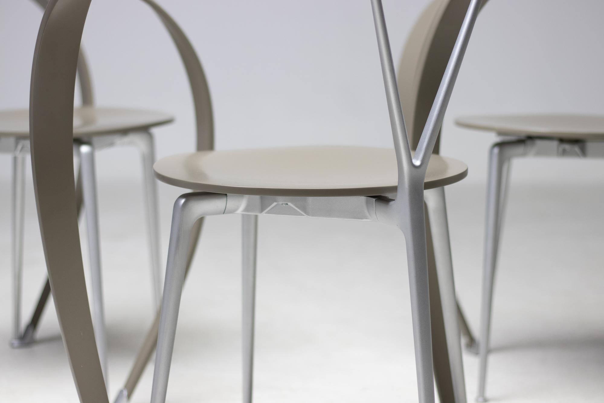 Painted Set of Six Revers Chairs by Andrea Branzi for Cassina