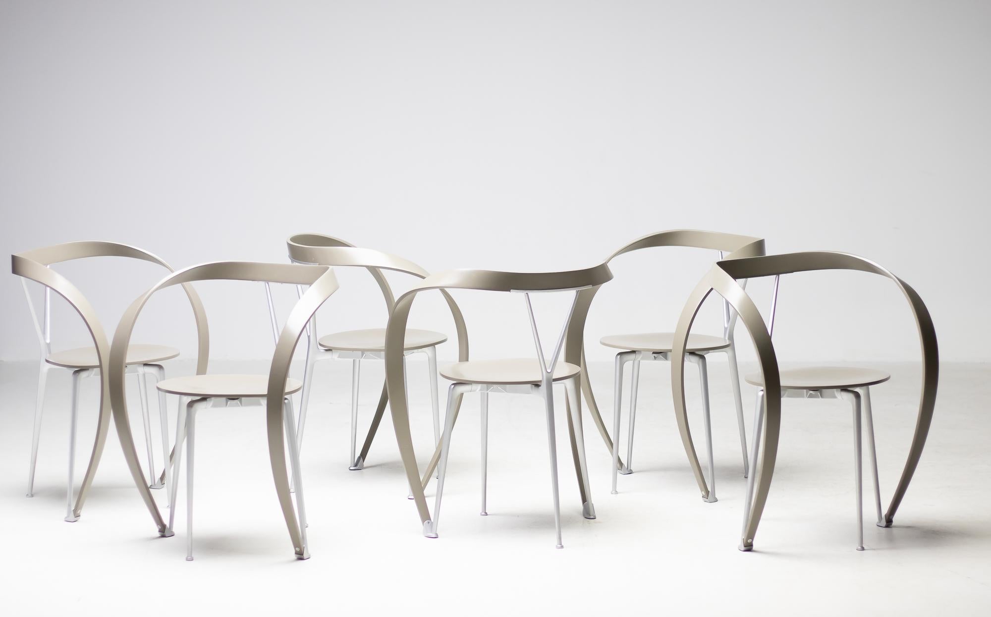 Set of Six Revers Chairs by Andrea Branzi for Cassina 1