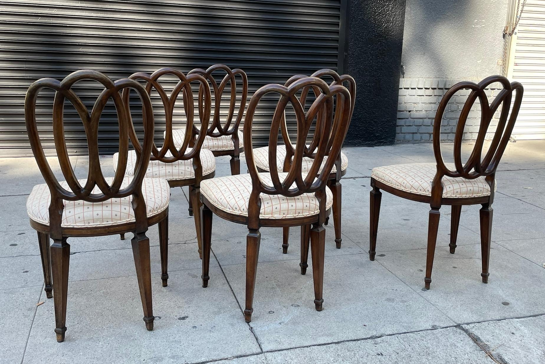 Set of Six Ribbon Back Dining Chairs by Dennis and Leen For Sale 1