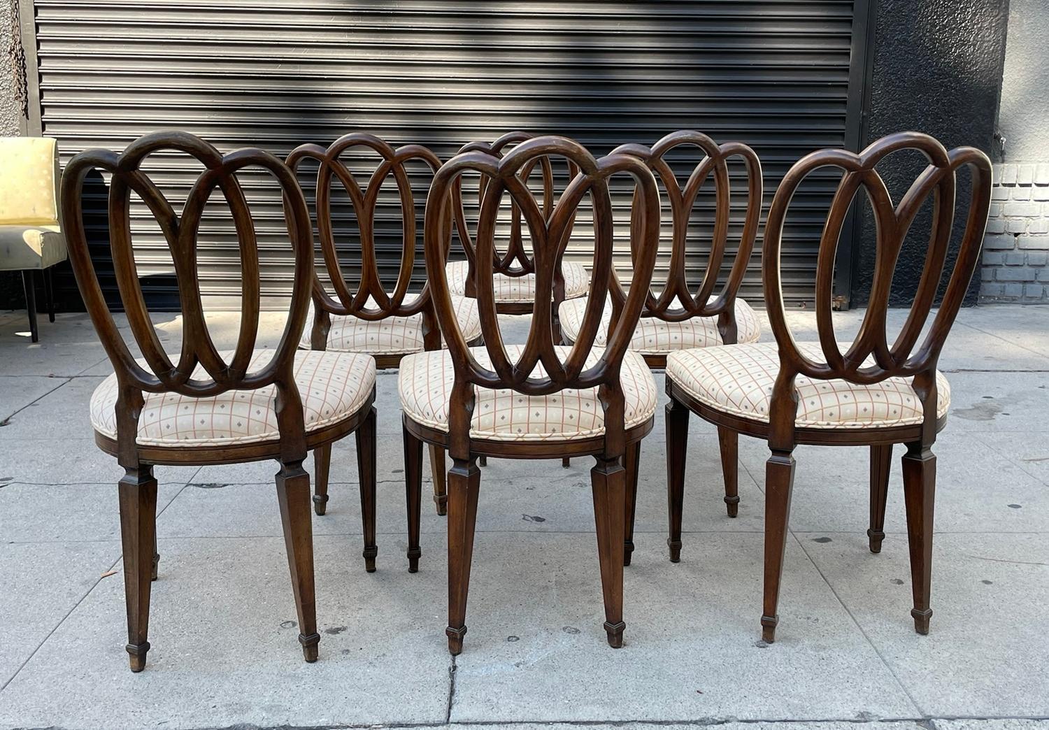 Late 20th Century Set of Six Ribbon Back Dining Chairs by Dennis and Leen For Sale