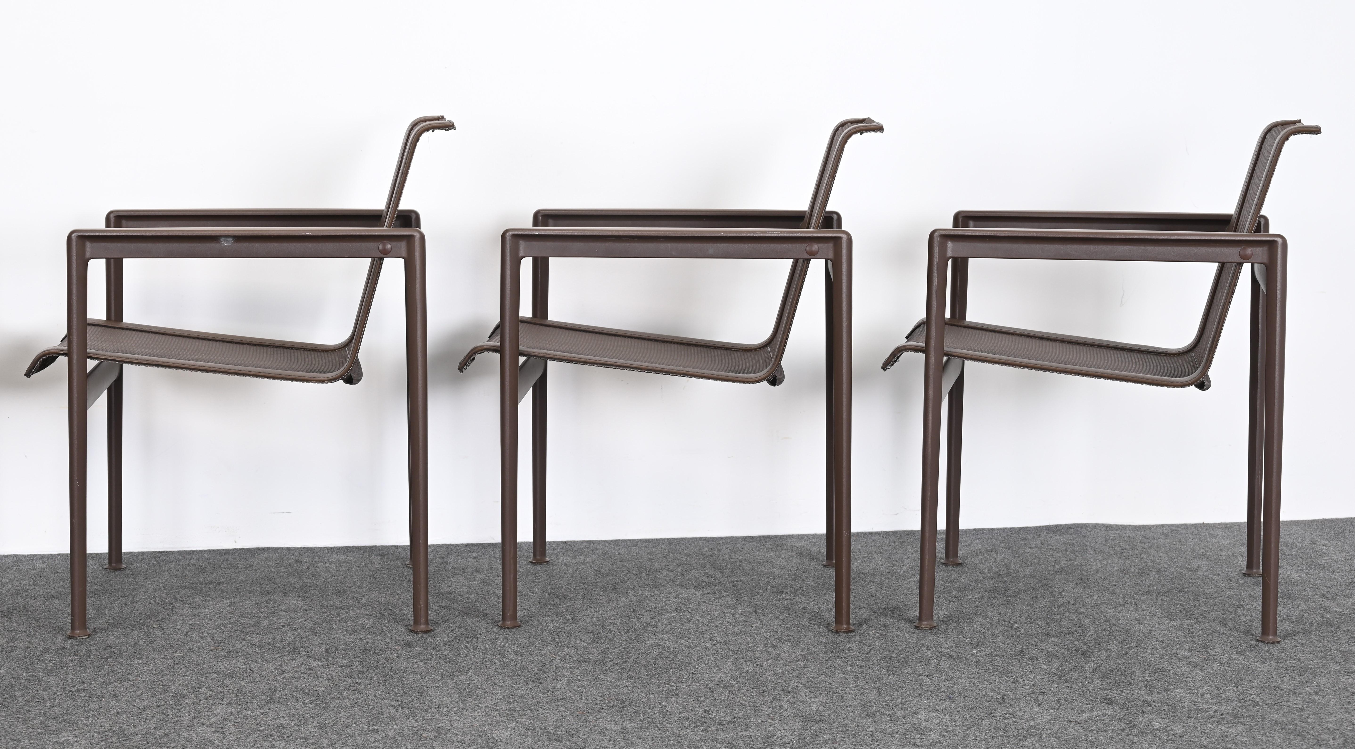Set of Six Richard Schultz for Knoll 1966 Outdoor Dining Chairs in Chestnut For Sale 4