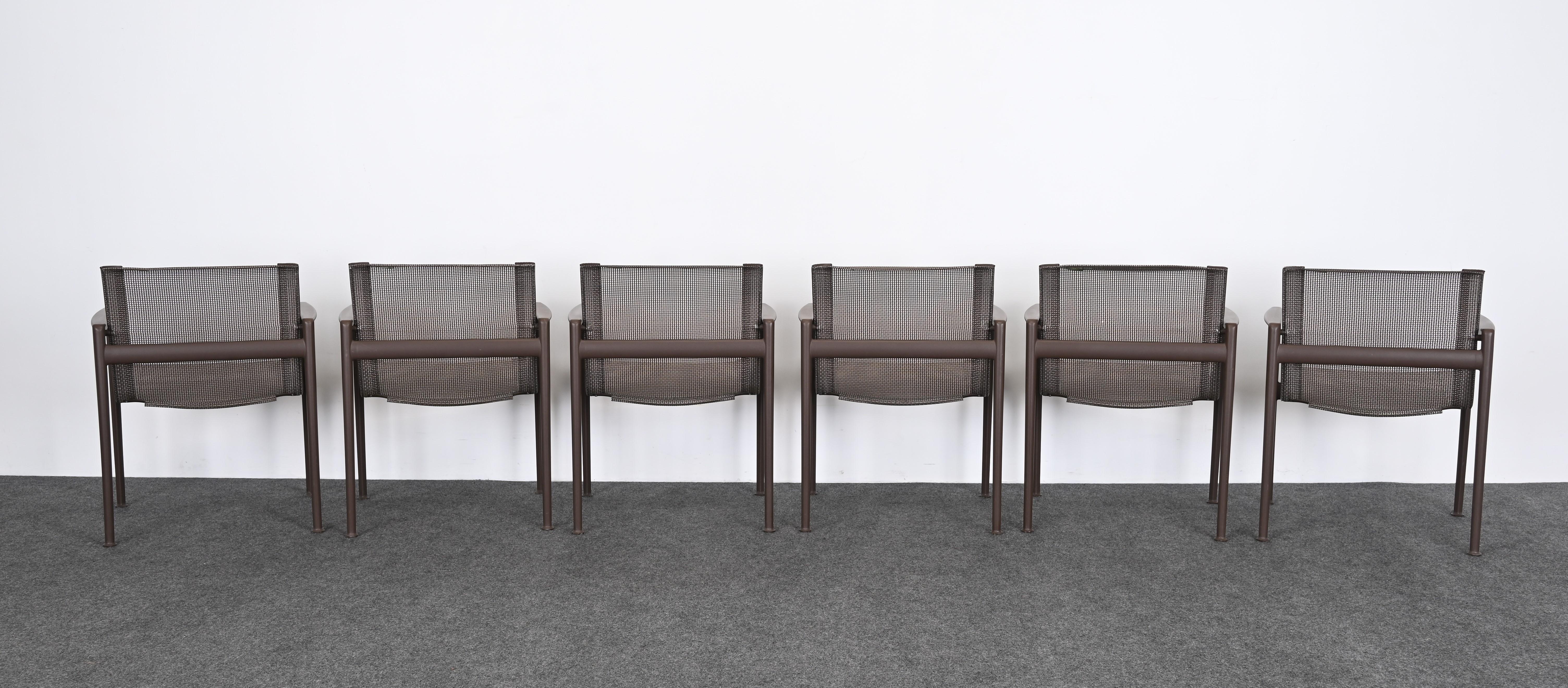 Set of Six Richard Schultz for Knoll 1966 Outdoor Dining Chairs in Chestnut 5