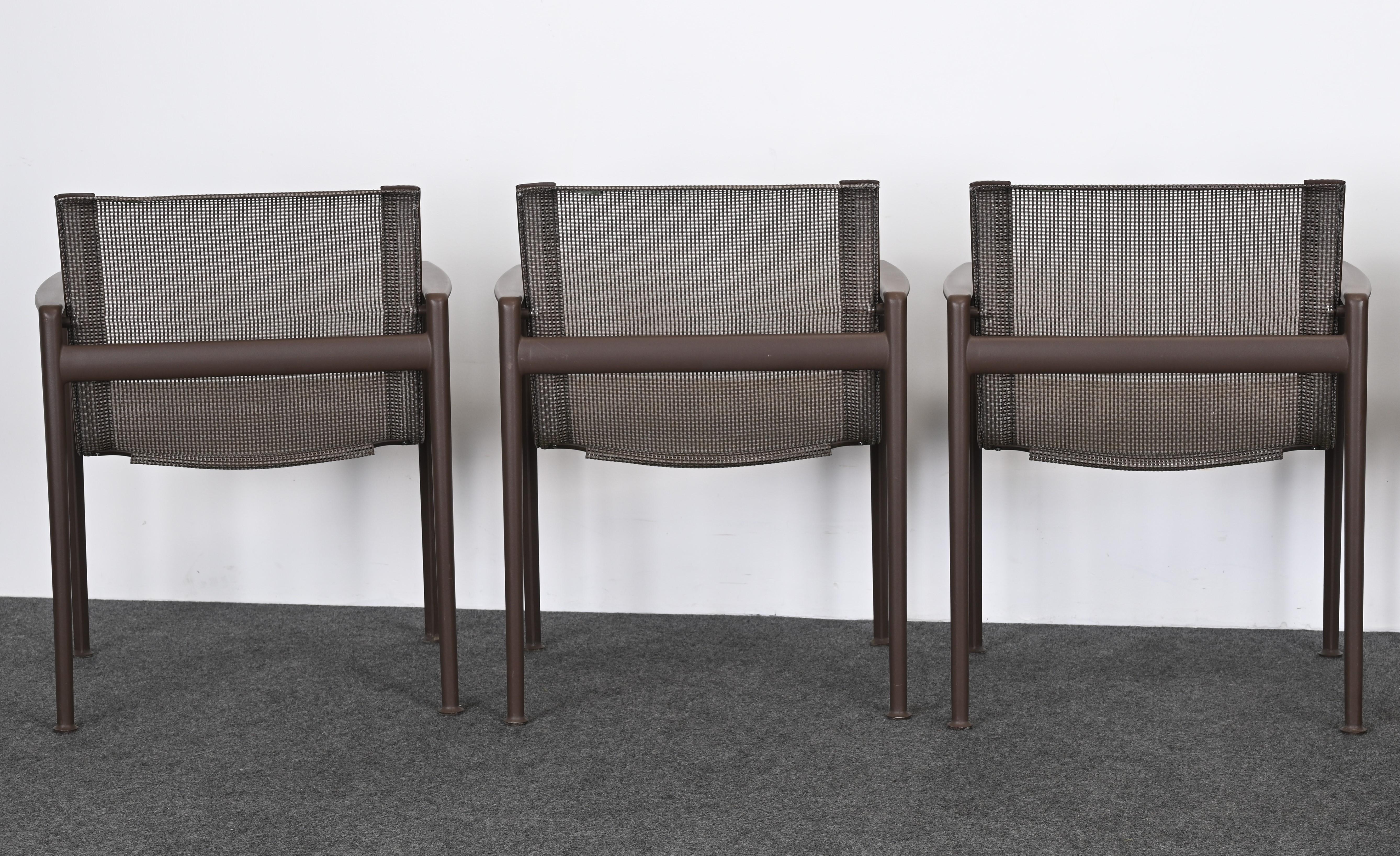 Set of Six Richard Schultz for Knoll 1966 Outdoor Dining Chairs in Chestnut 6