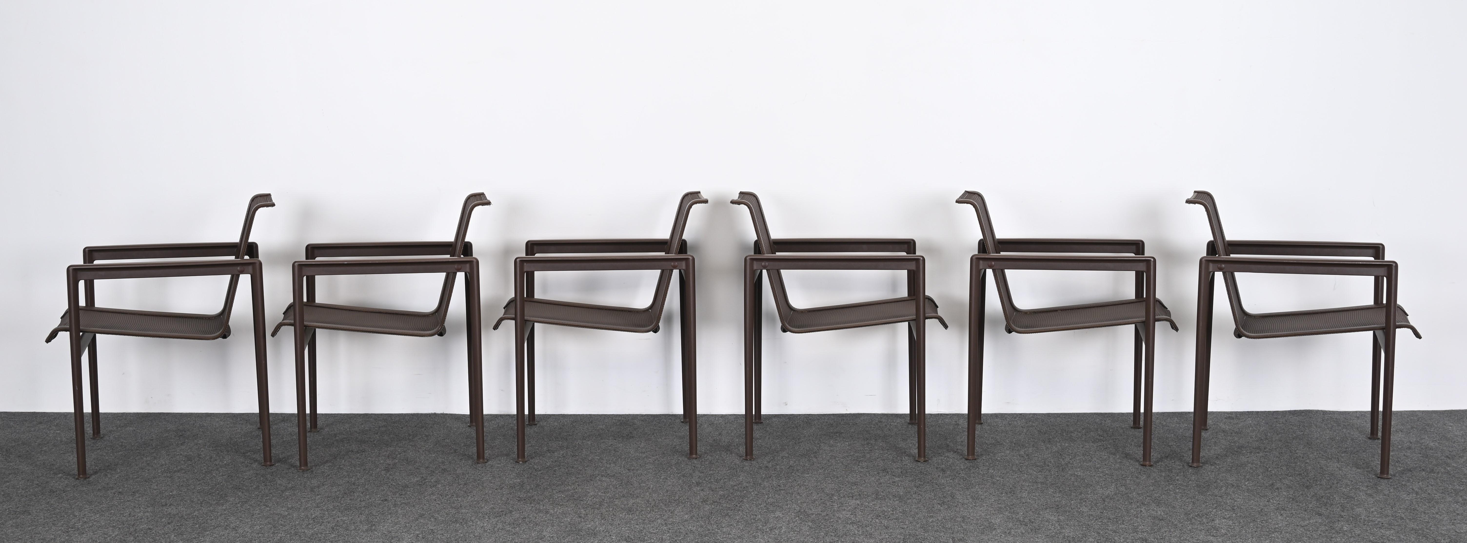Set of Six Richard Schultz for Knoll 1966 Outdoor Dining Chairs in Chestnut 9