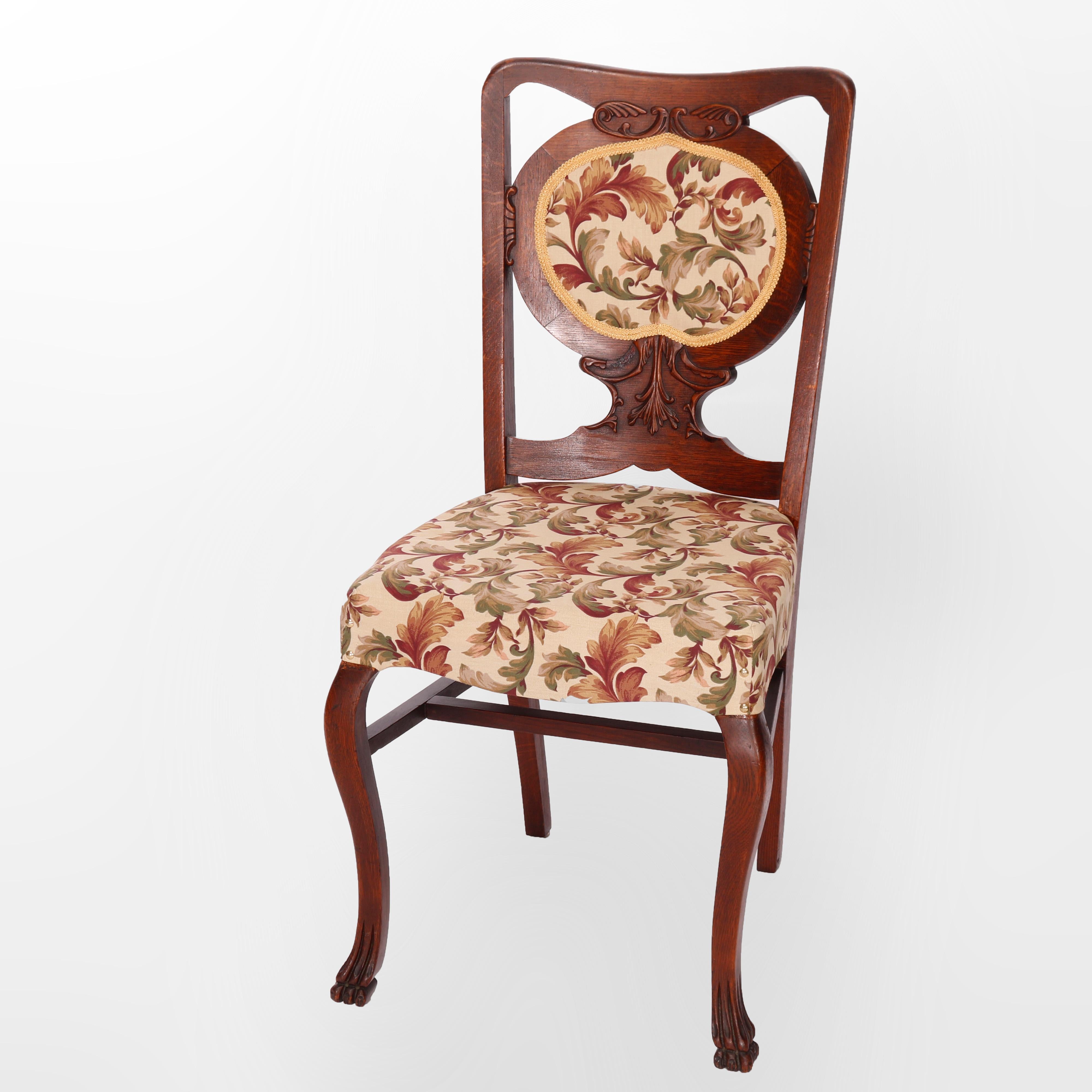 Ensemble de six chaises de salle à manger en Oak Oak C1920 en vente 5