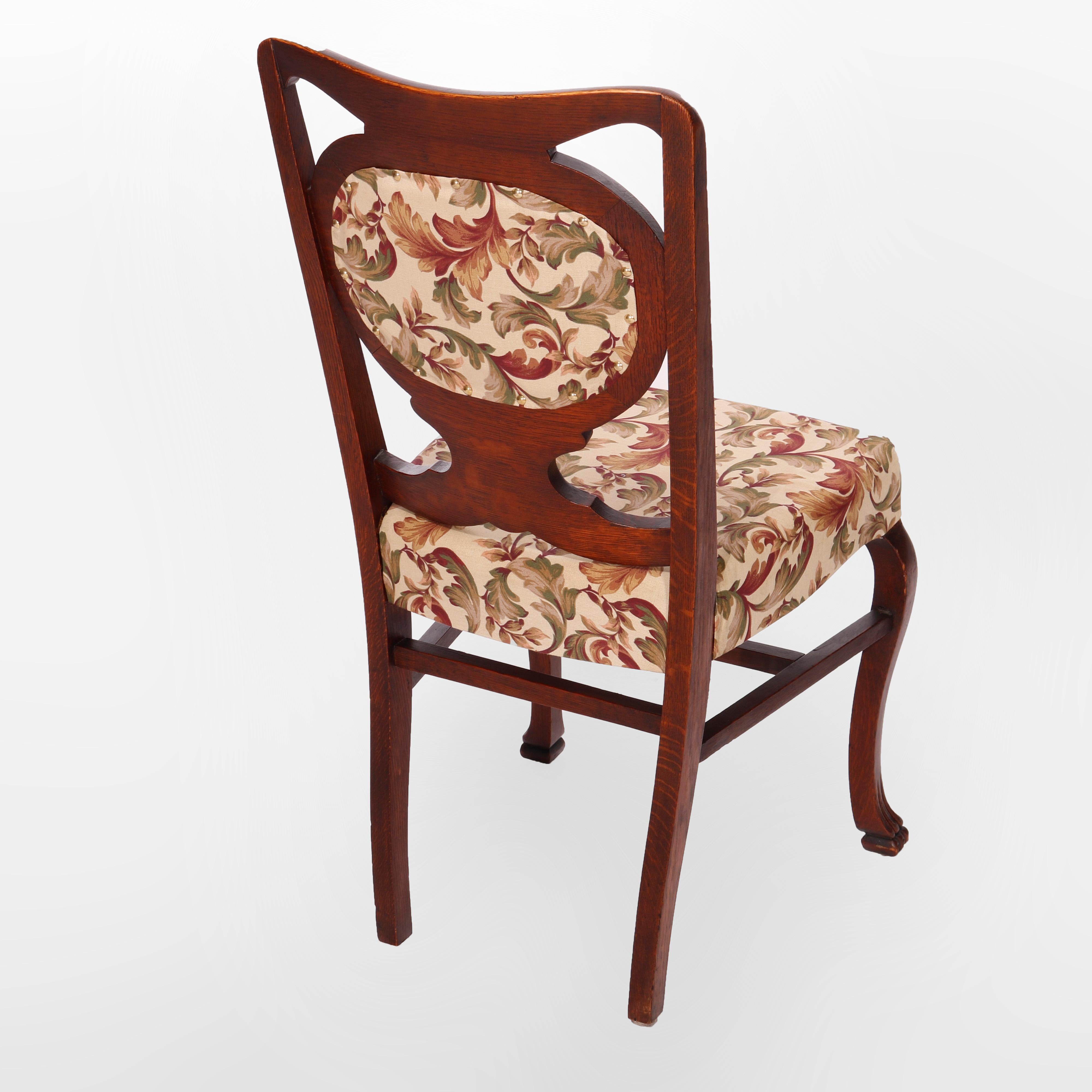 Ensemble de six chaises de salle à manger en Oak Oak C1920 en vente 7