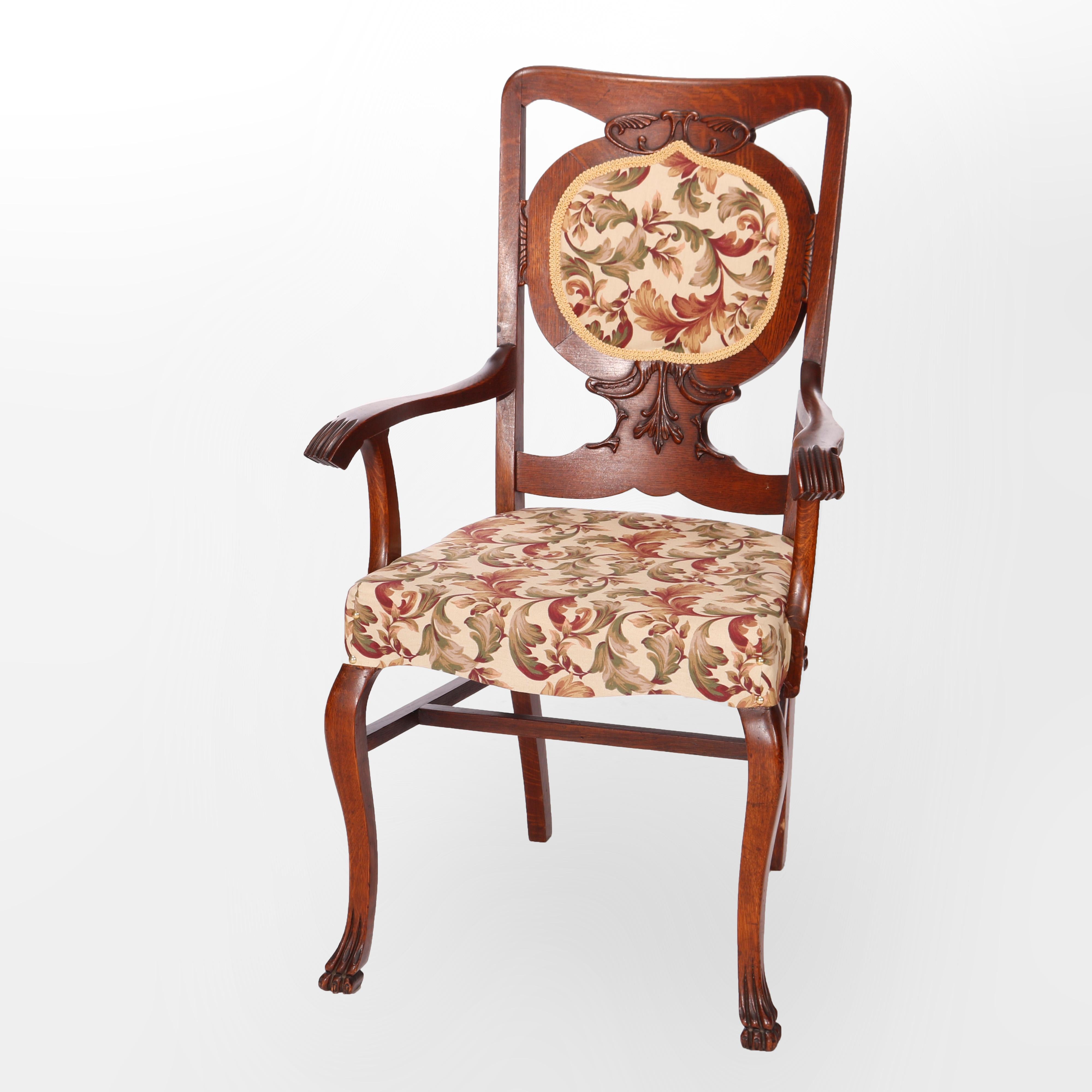 Ensemble de six chaises de salle à manger en Oak Oak C1920 Bon état - En vente à Big Flats, NY