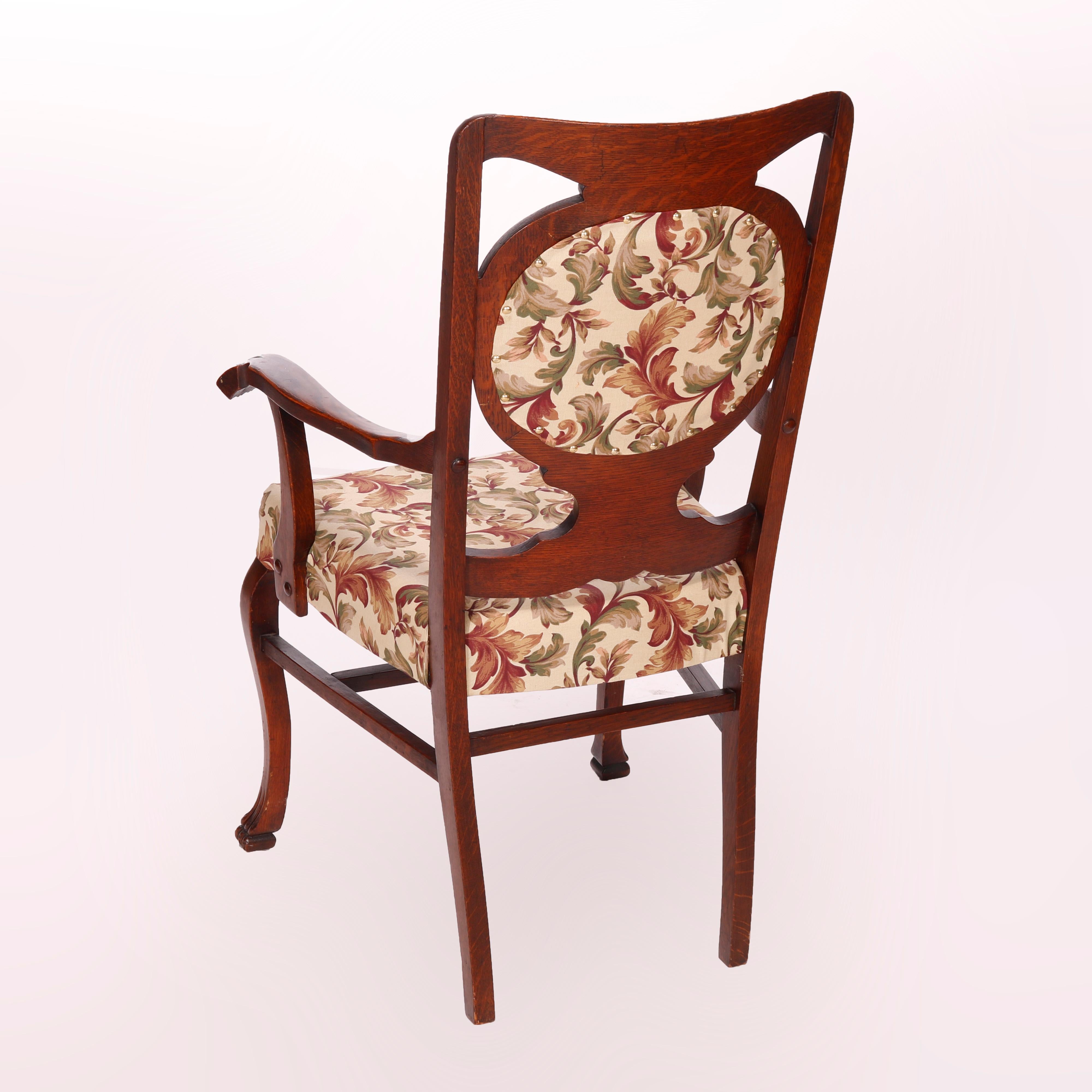 Chêne Ensemble de six chaises de salle à manger en Oak Oak C1920 en vente