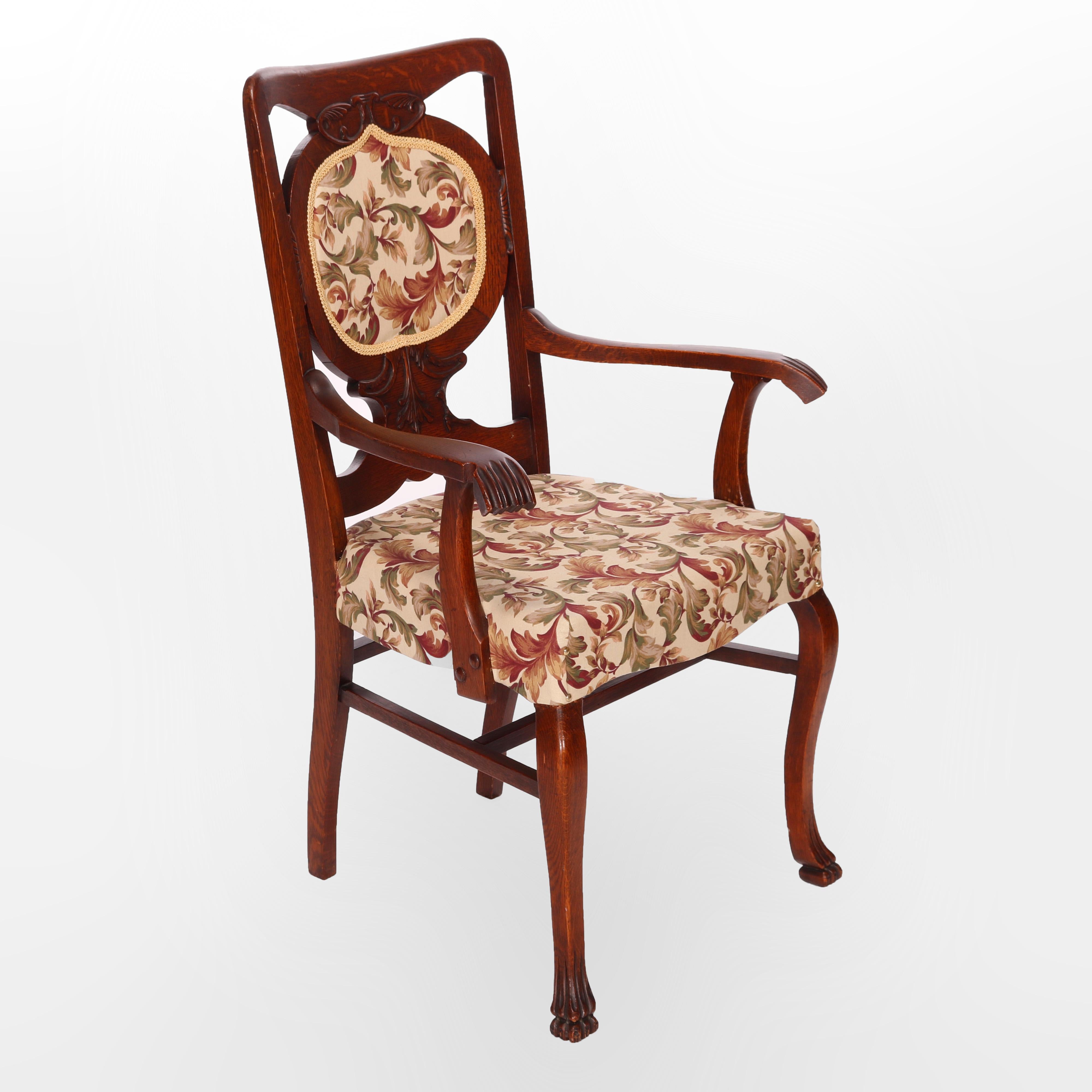 Ensemble de six chaises de salle à manger en Oak Oak C1920 en vente 2