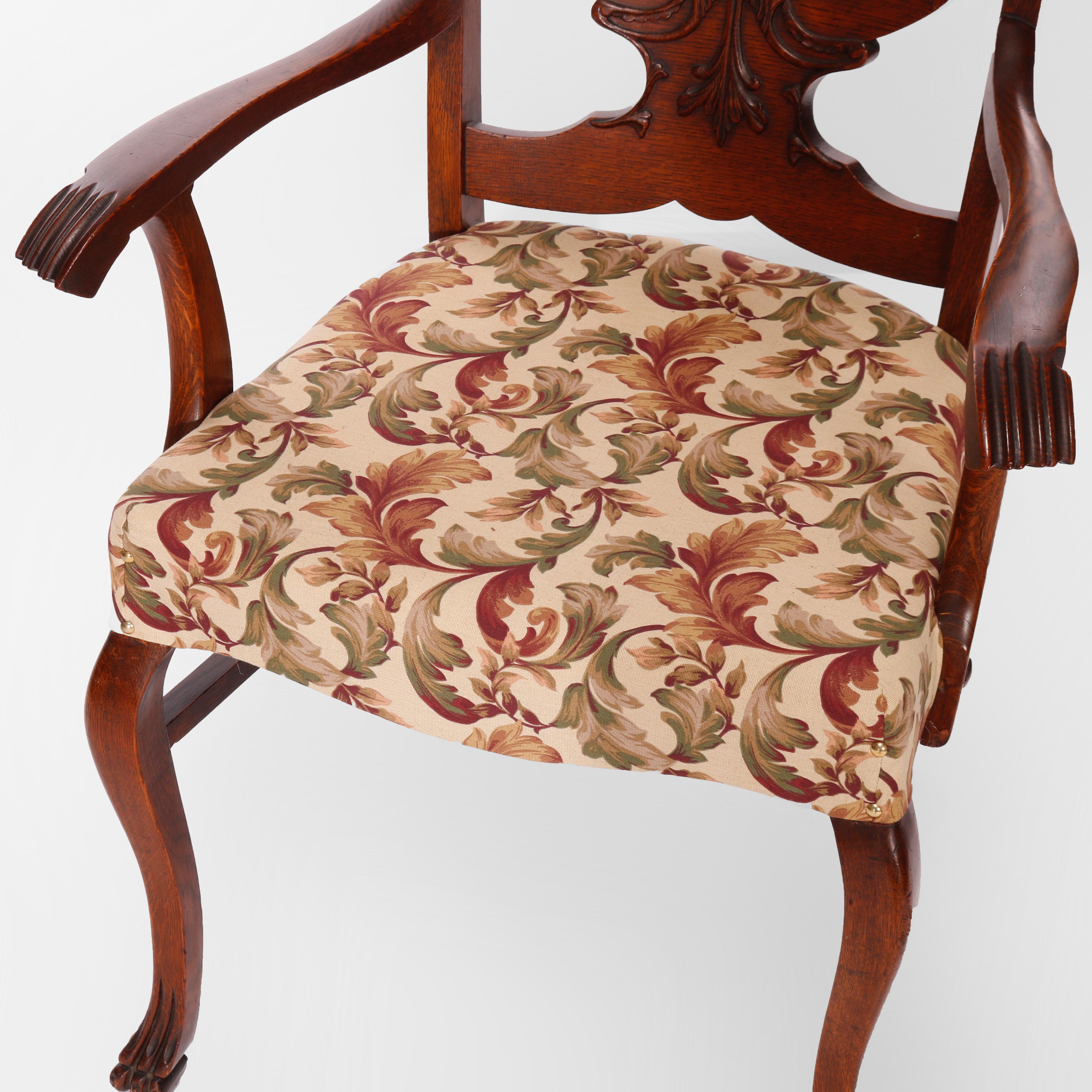 Ensemble de six chaises de salle à manger en Oak Oak C1920 en vente 3
