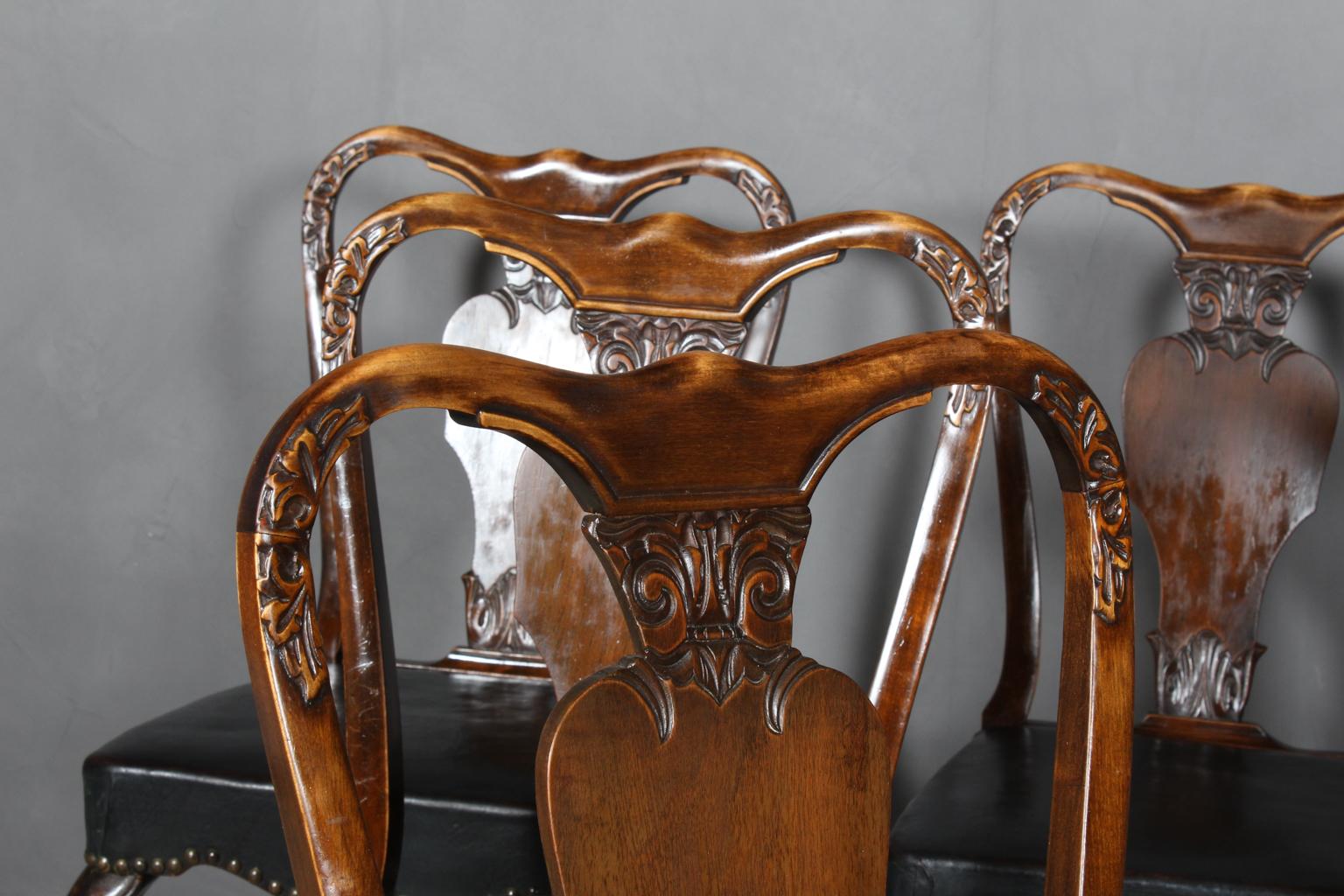 Danish Set of Six Rococo Chairs from the Start of the 20th Century