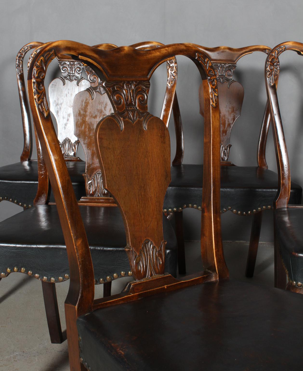 Set of Six Rococo Chairs from the Start of the 20th Century In Good Condition For Sale In Esbjerg, DK