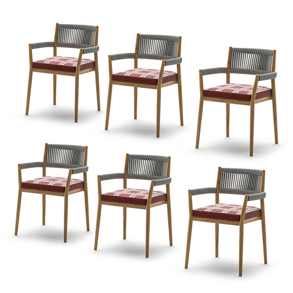 Stühle für den Außenbereich, entworfen von Rodolfo Dordoni im Jahr 2020. Hergestellt von Cassina in Italien.

Die Dine Out-Möbelkollektion wurde entwickelt, um dem Essbereich im Freien einen Hauch von anspruchsvollem Stil zu verleihen und den