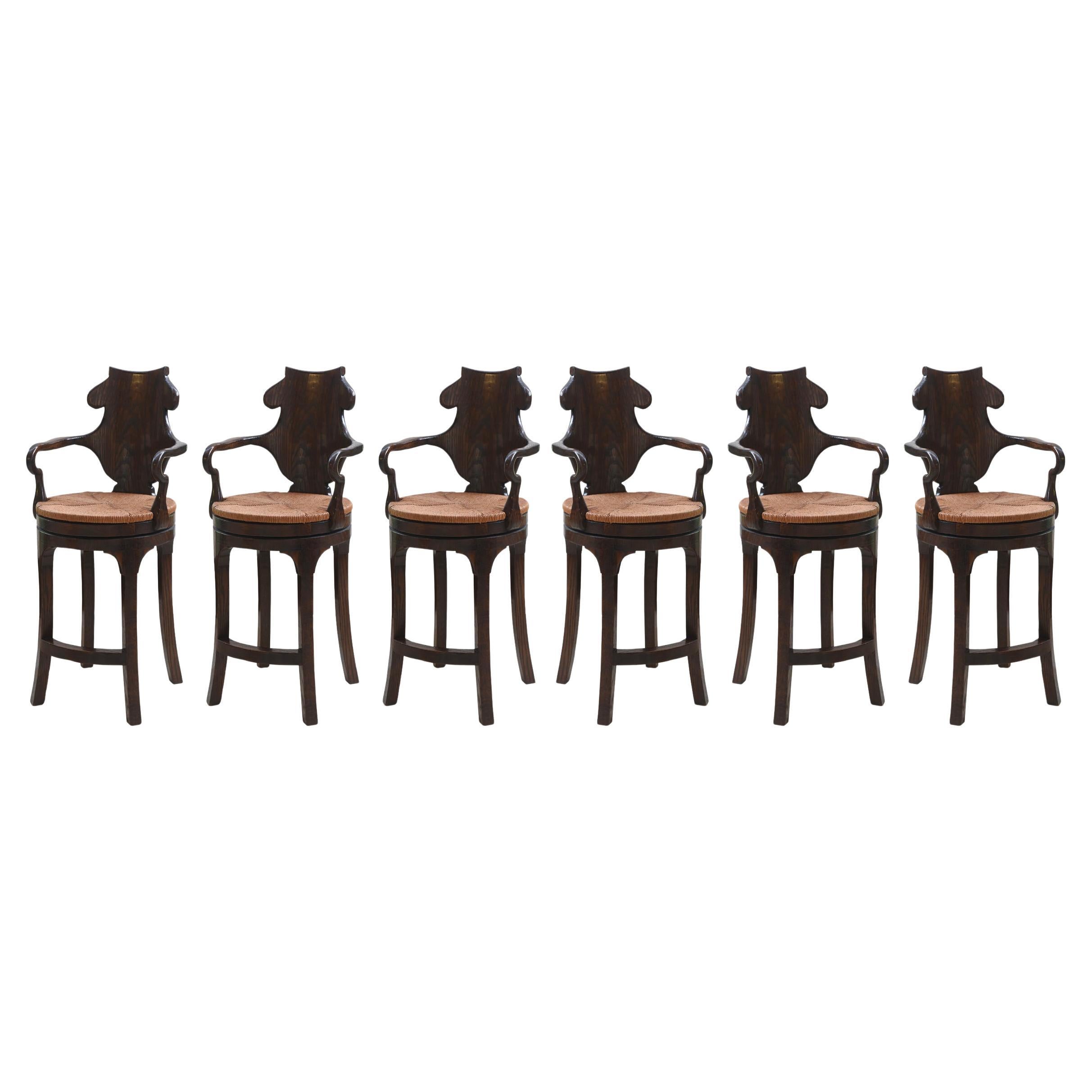 Set of Six Rose Tarlow Melrose House "Henley" Barstools