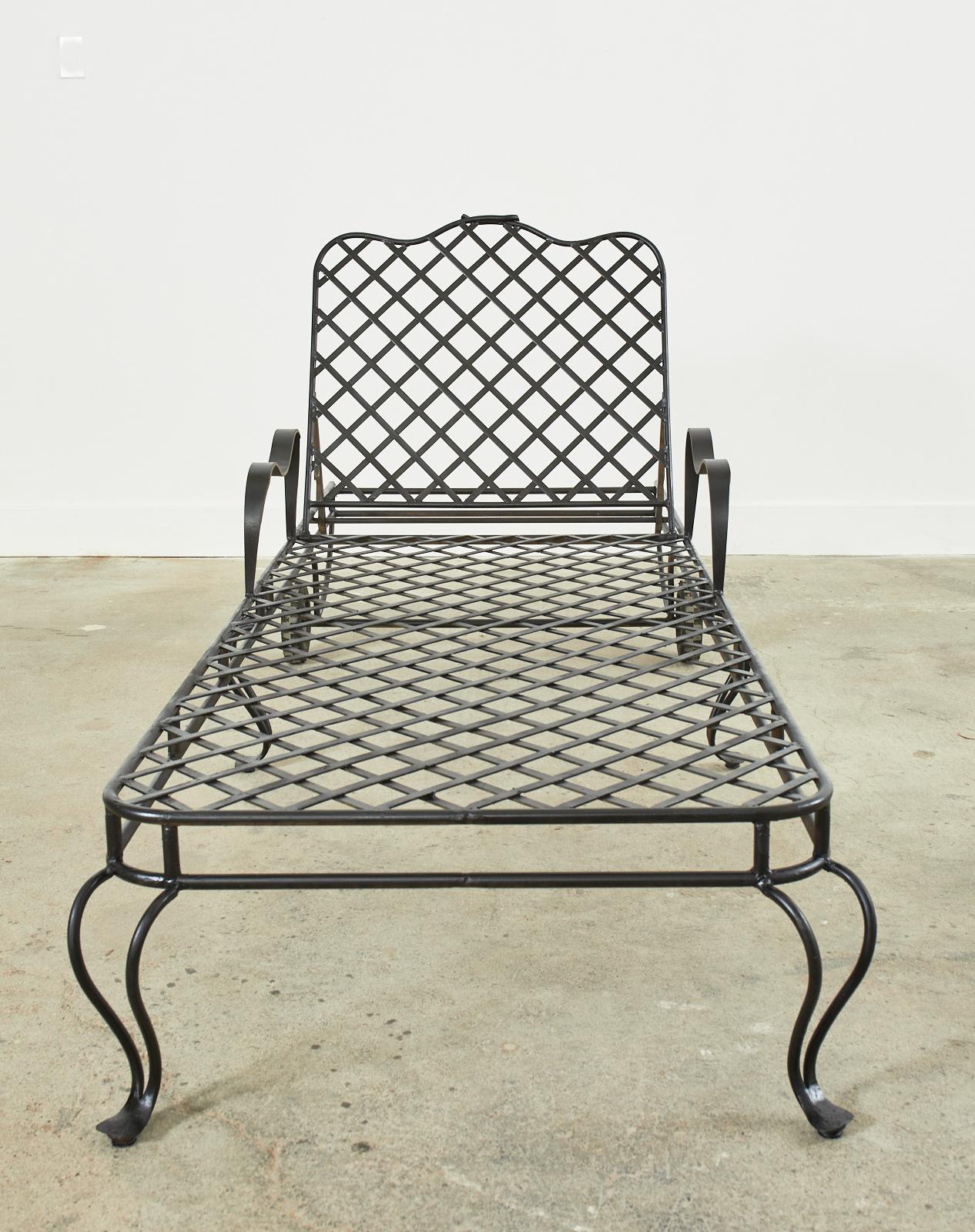 Set of Six Rose Tarlow Style Twig Iron Garden Chaise Lounges 10