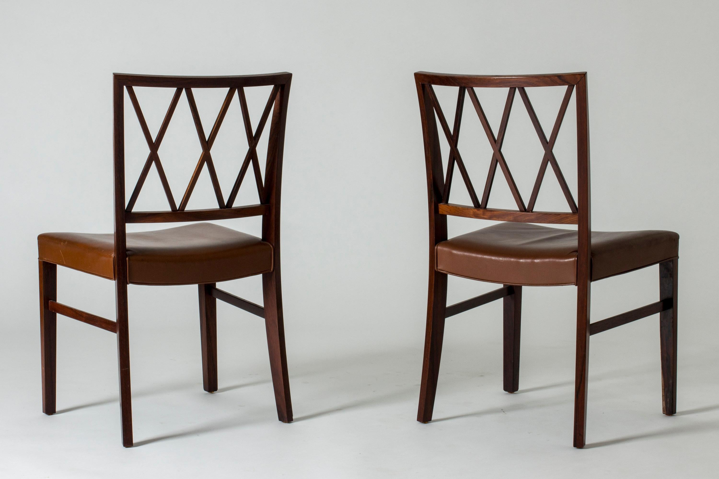 Set of Six Rosewood Armchairs by Ole Wanscher for Slagelse Møbelværk, Denmark In Good Condition In Stockholm, SE