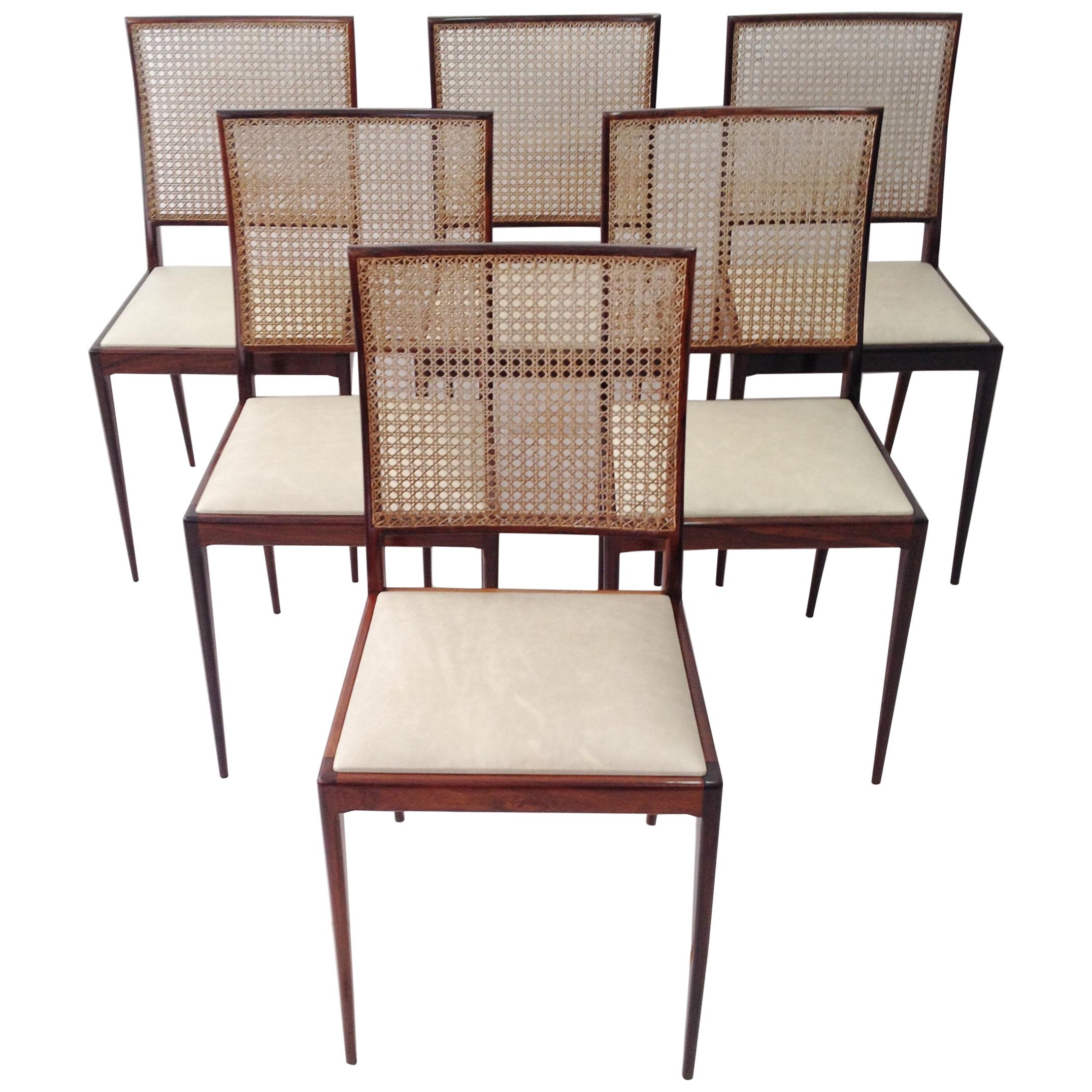 Set of Six Rosewood Chair by Unilabor For Sale