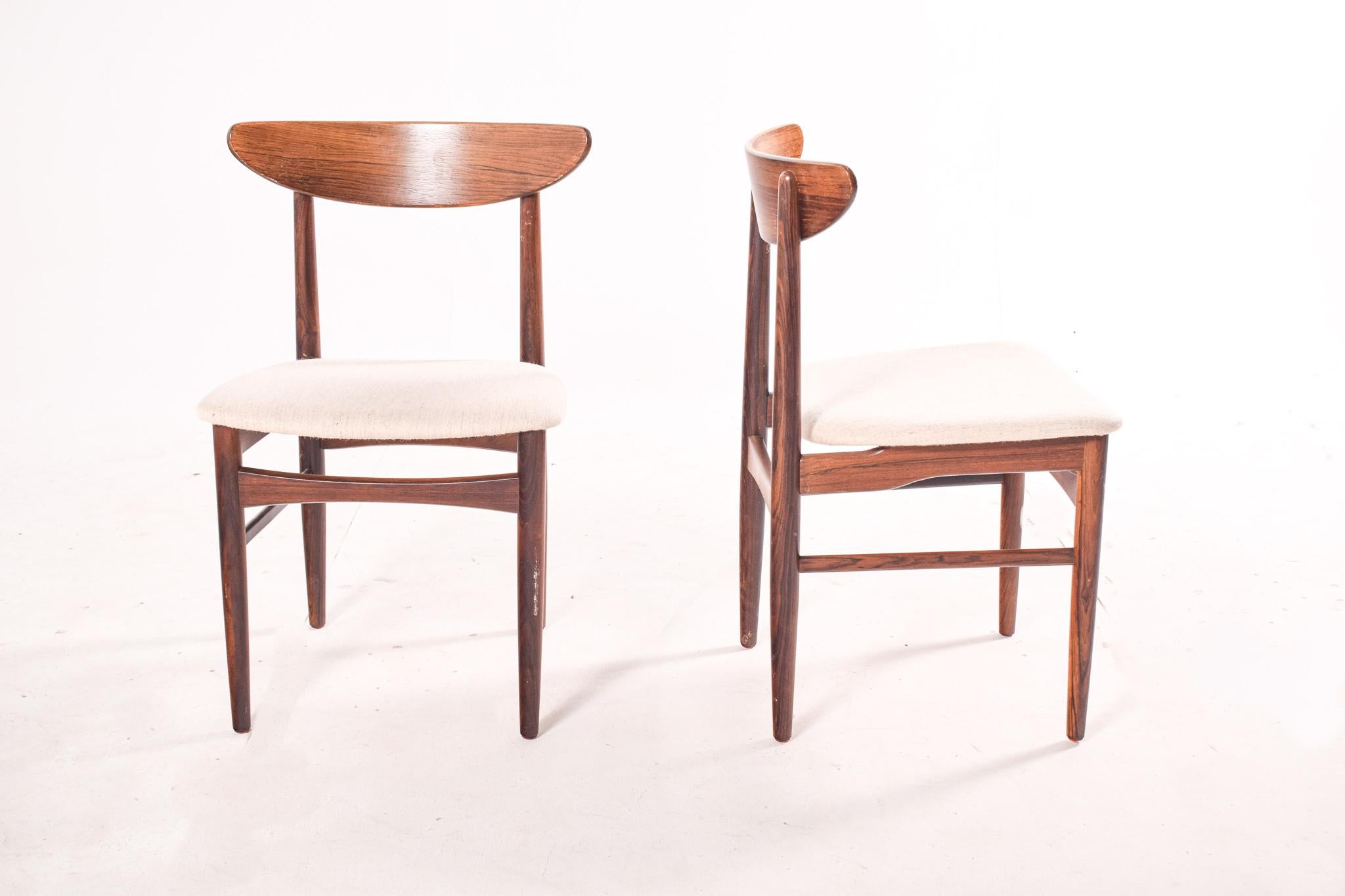 Set of Six Rosewood Dining Chairs by EW Bach for Møbelfabrik, 1960s In Good Condition In Lisboa, Lisboa