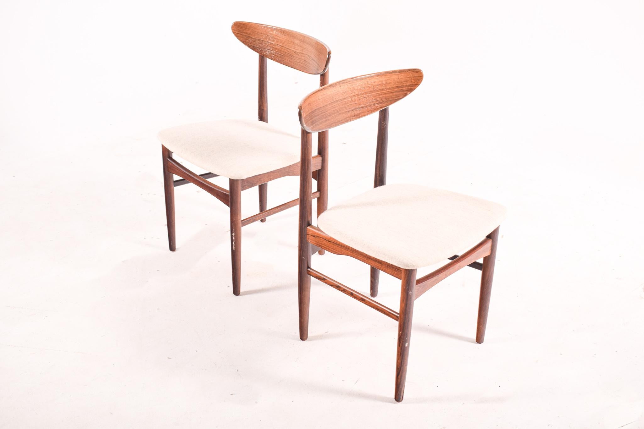 Mid-20th Century Set of Six Rosewood Dining Chairs by EW Bach for Møbelfabrik, 1960s