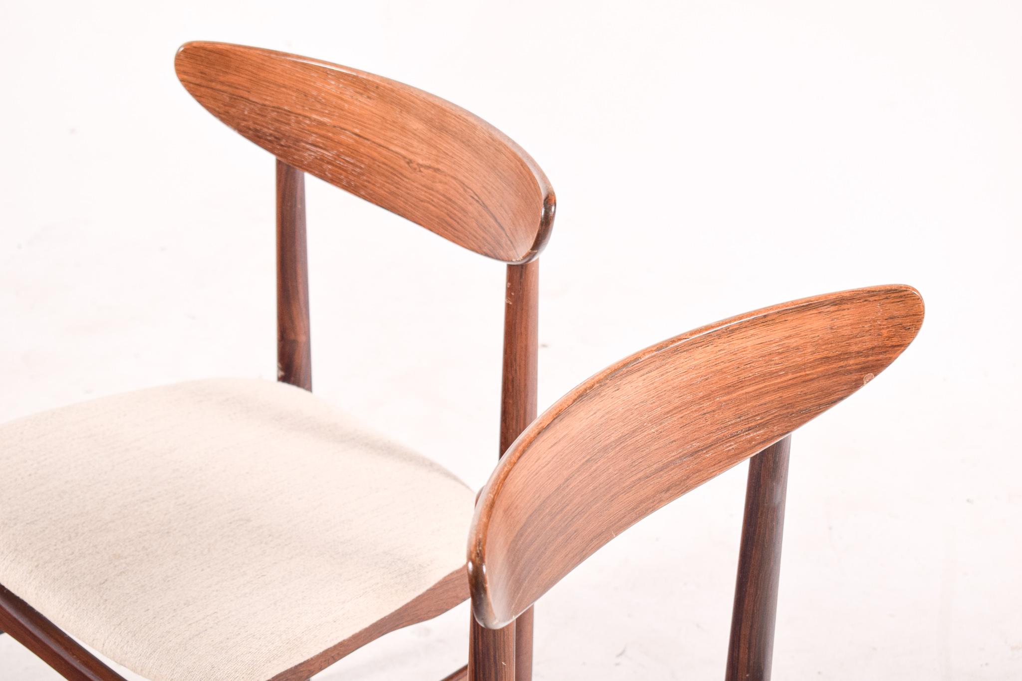 Set of Six Rosewood Dining Chairs by EW Bach for Møbelfabrik, 1960s 1