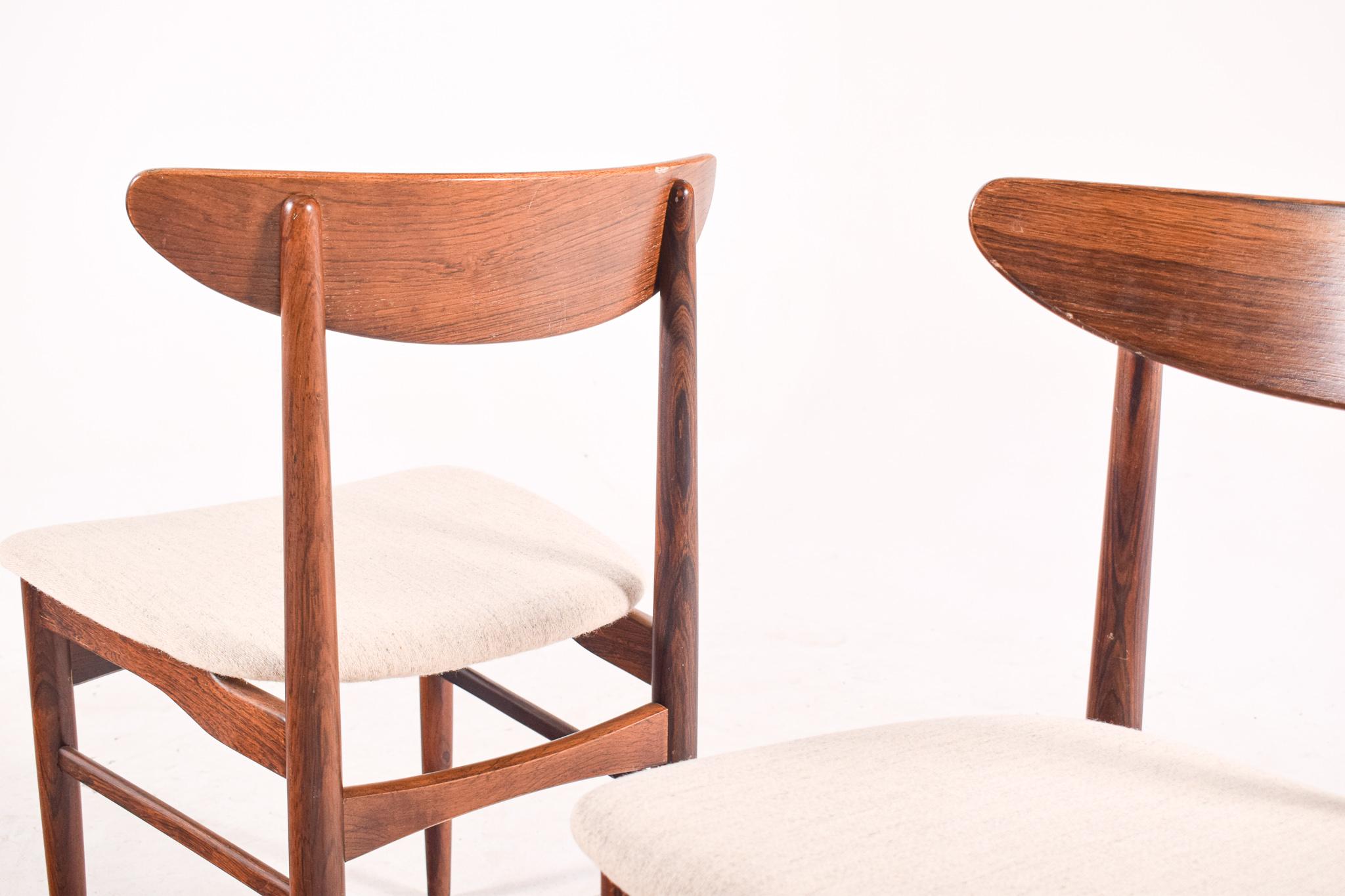Set of Six Rosewood Dining Chairs by EW Bach for Møbelfabrik, 1960s 2