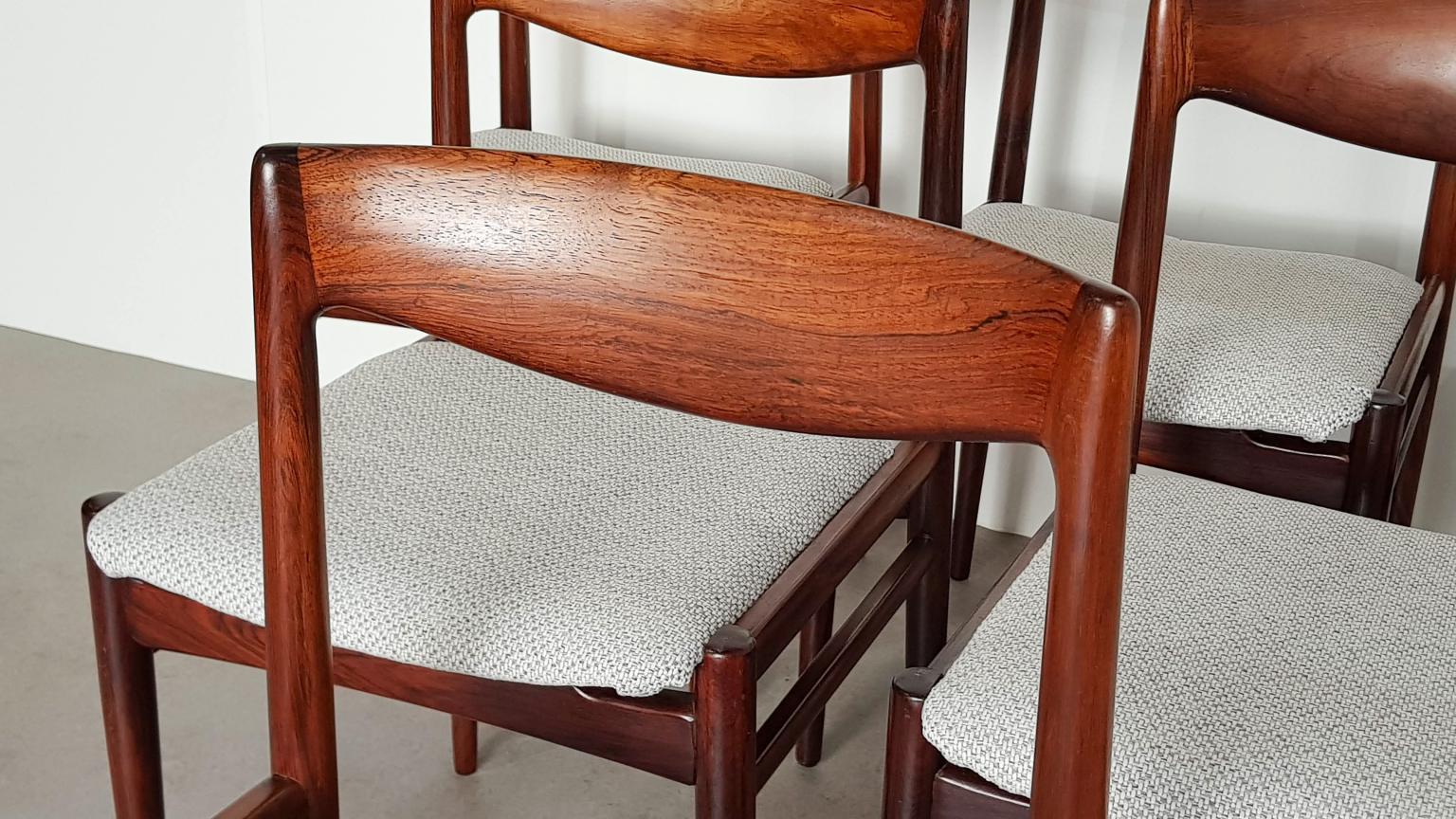Scandinavian Modern Set of Six rosewood dining chairs by Lübke, Germany, 1960s