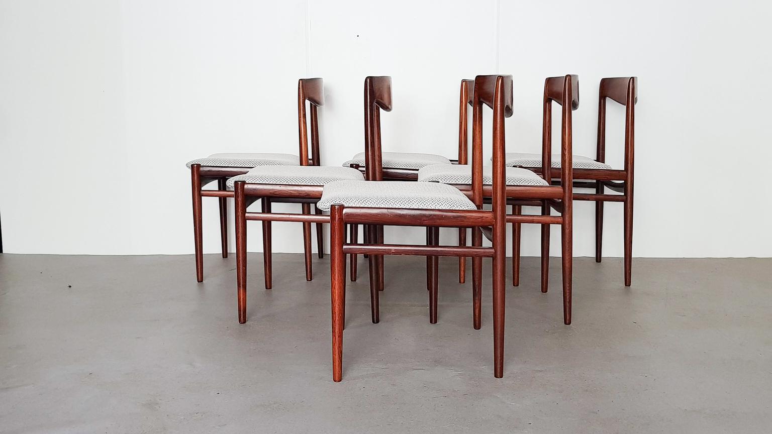 Set of Six rosewood dining chairs by Lübke, Germany, 1960s 2