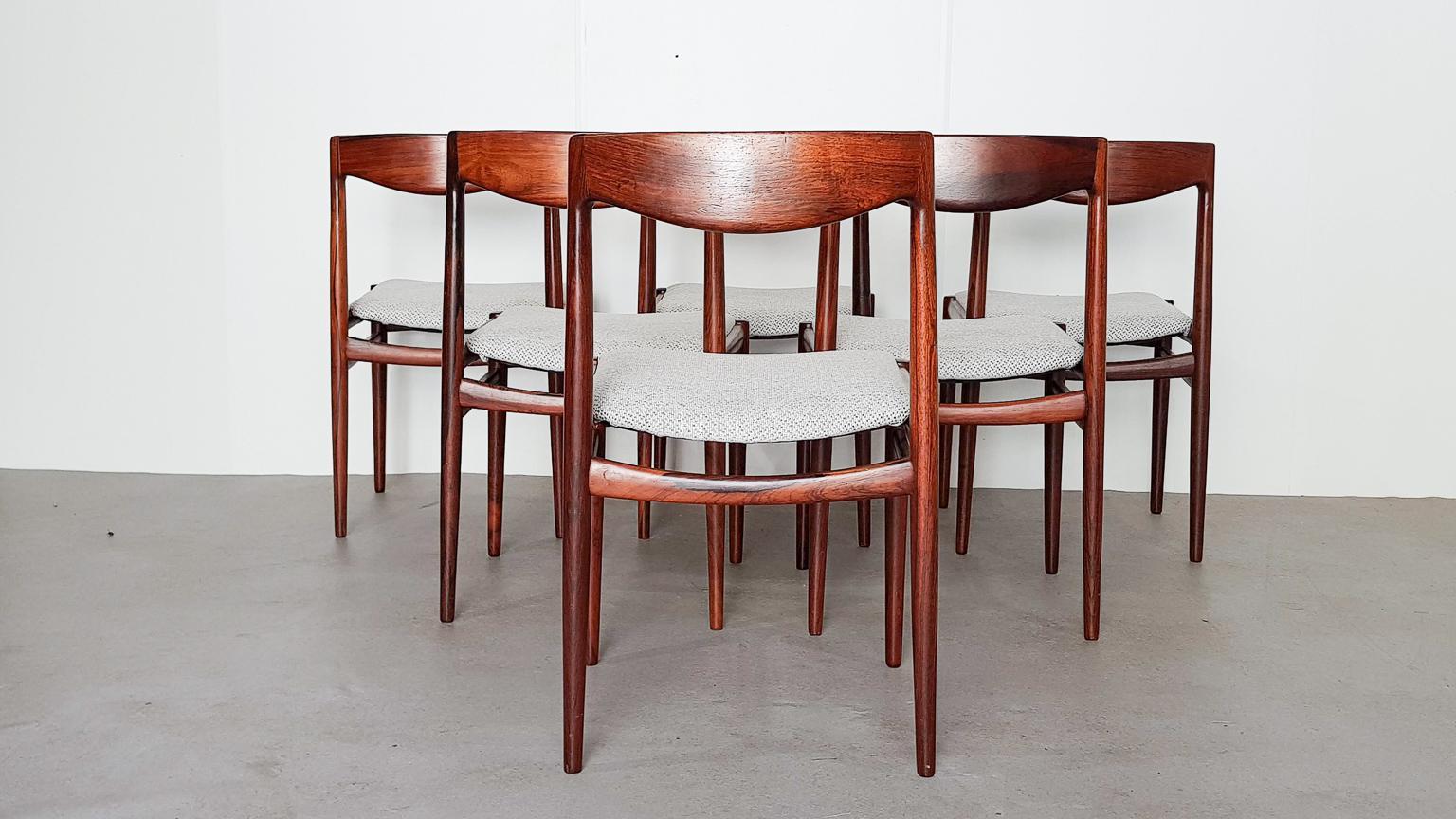 Set of Six rosewood dining chairs by Lübke, Germany, 1960s 3
