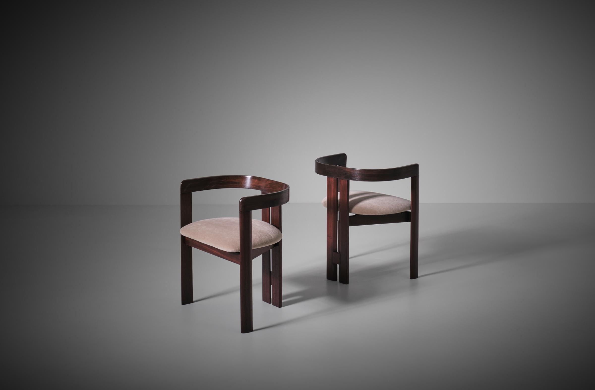 Mid-Century Modern Set of Six Rosewood Dining Chairs, Italy 1960s