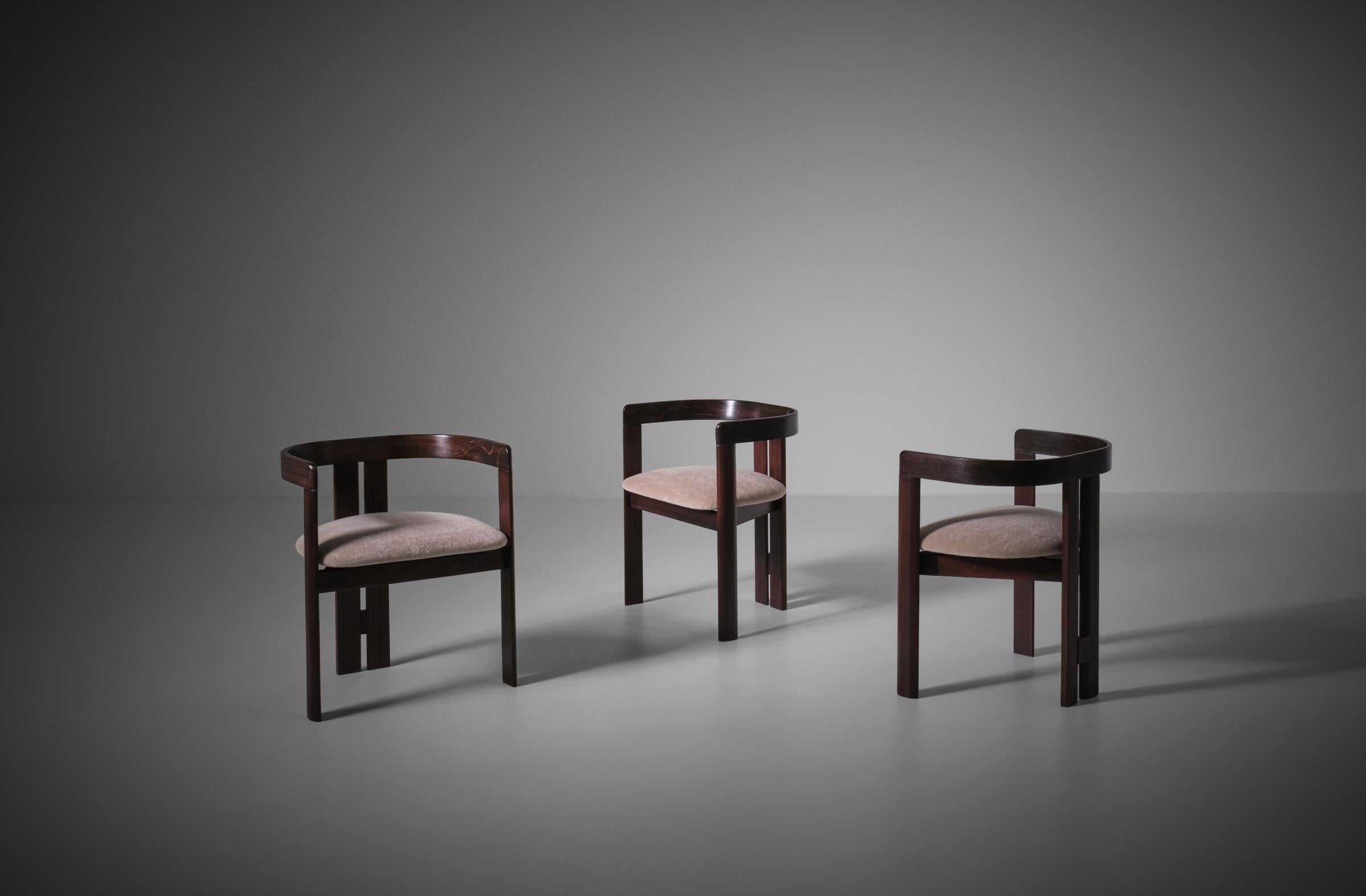 Set of Six Rosewood Dining Chairs, Italy 1960s In Good Condition For Sale In Rotterdam, NL