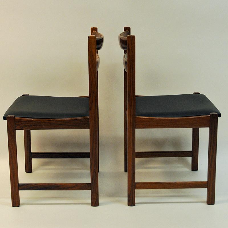 Mid-20th Century Midcentury Rosewood Diningchairs with Leatherette seats `Bruksbo`, Norway 1960s